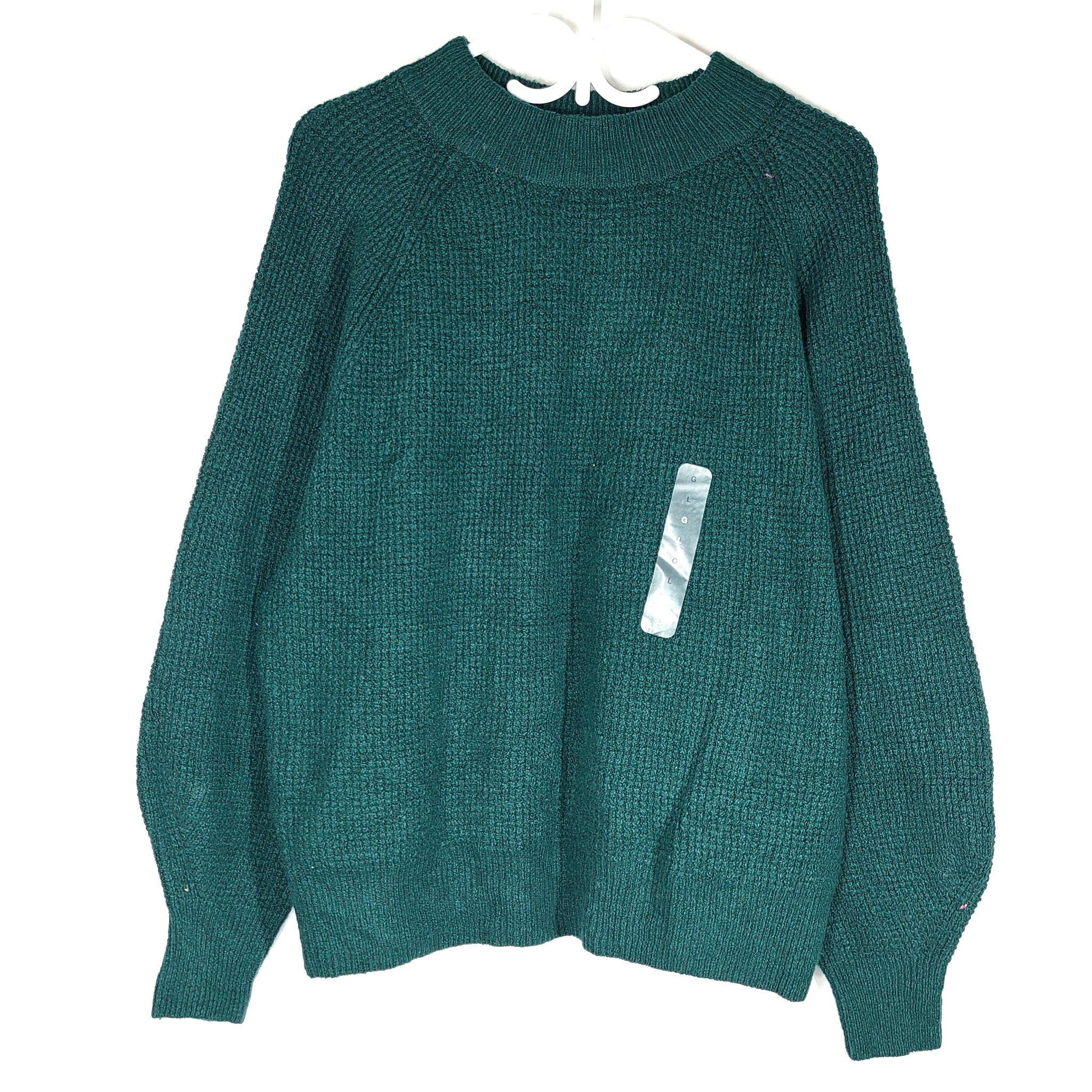 Gap Women's Green Chunky Knit Long Sleeve Crew Neck Sweater Size L