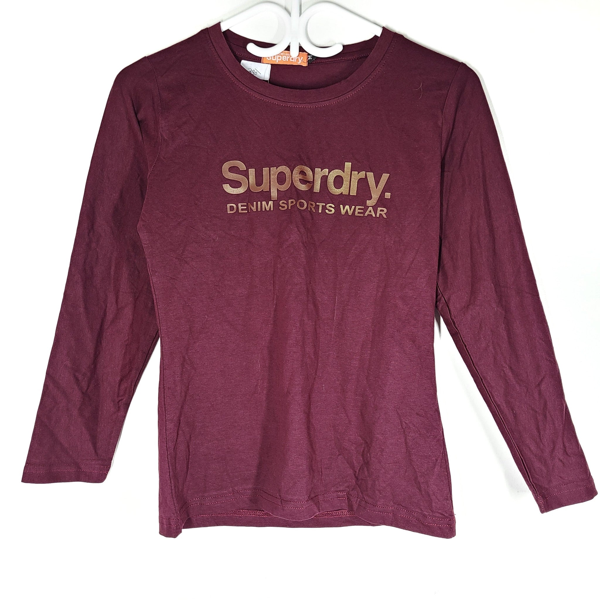 Superdry Organic Cotton Vintage Logo Raglan Long Sleeve Top Sz M