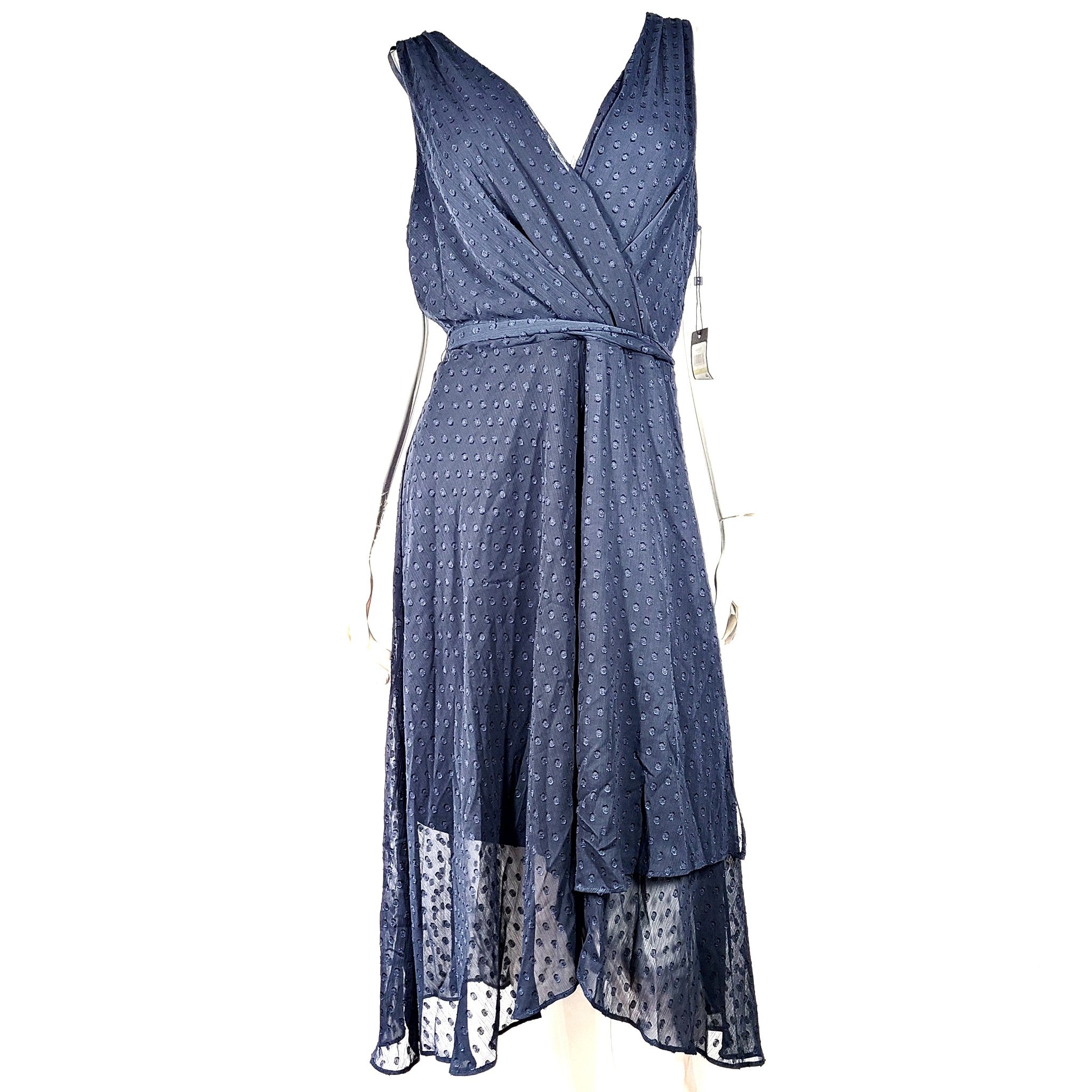 Tommy Hilfiger Women's Sleeveless Surplice Tie Waist Dress A0SG3ZT1 Sz 14