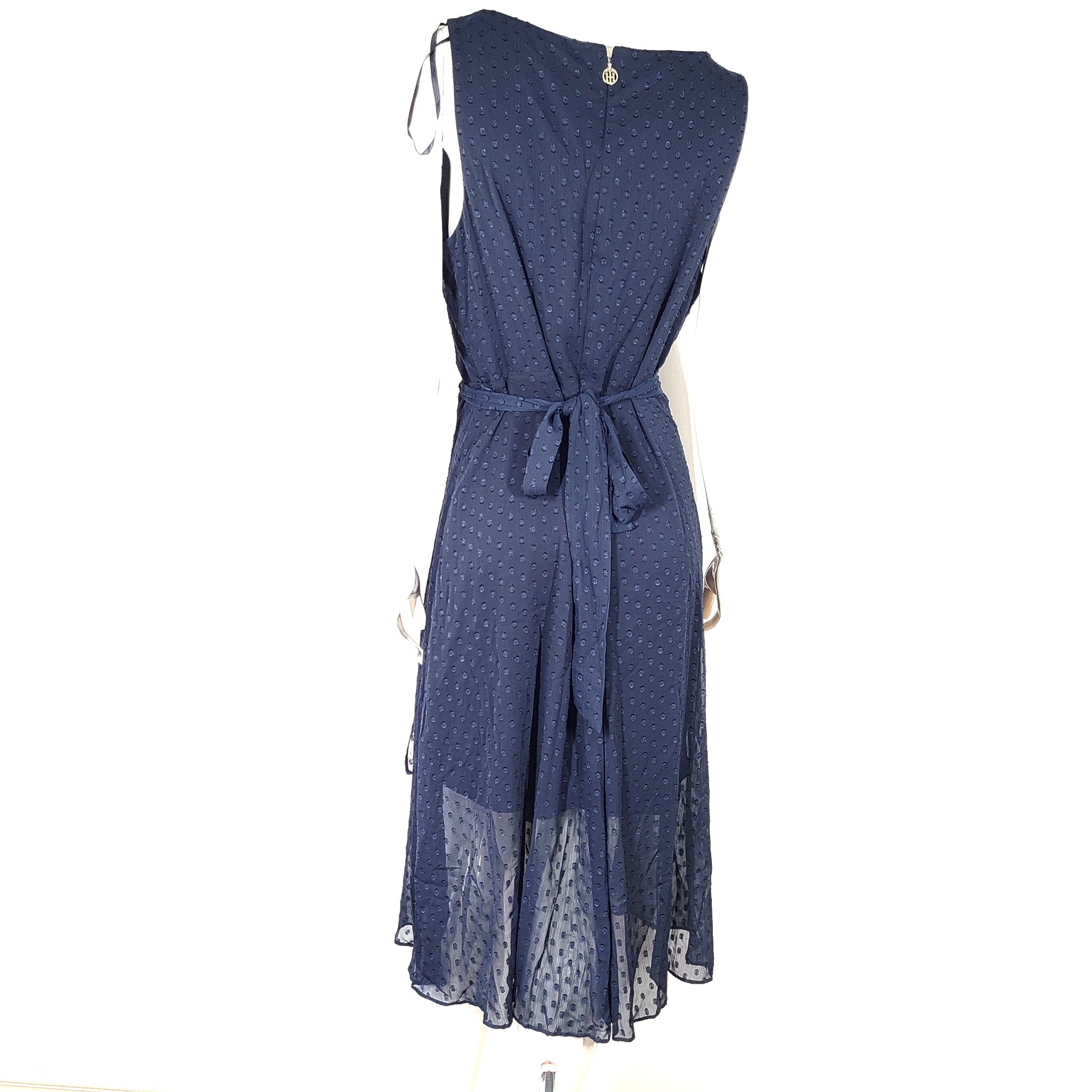 Tommy Hilfiger Women's Sleeveless Surplice Tie Waist Dress A0SG3ZT1 Sz 14