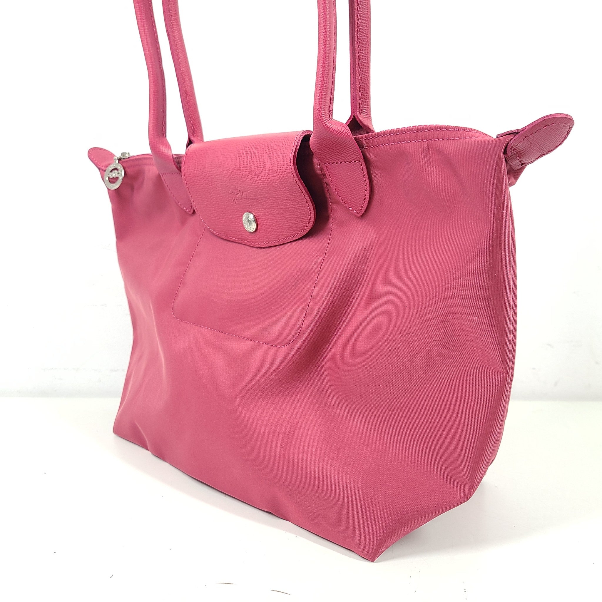 Longchamp Le Pliage Neo Long Handle Small Red Pink Raspberry 2605 578 232