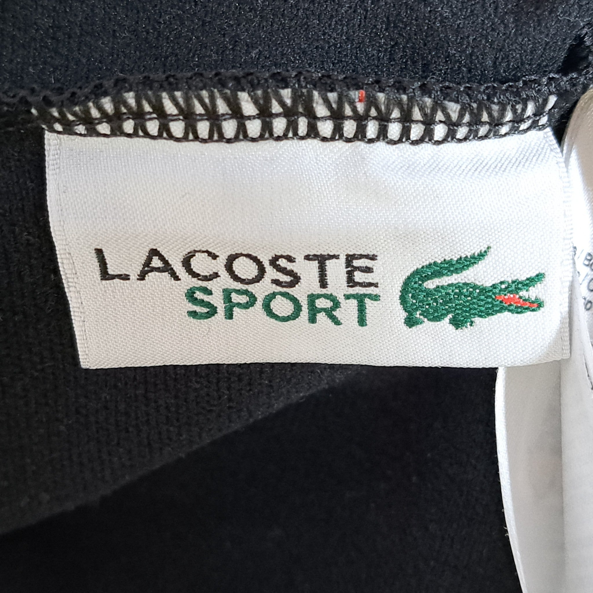 Lacoste Sport Men's Sweater Track Jacket Black Contrast Piping Sz L SH2120