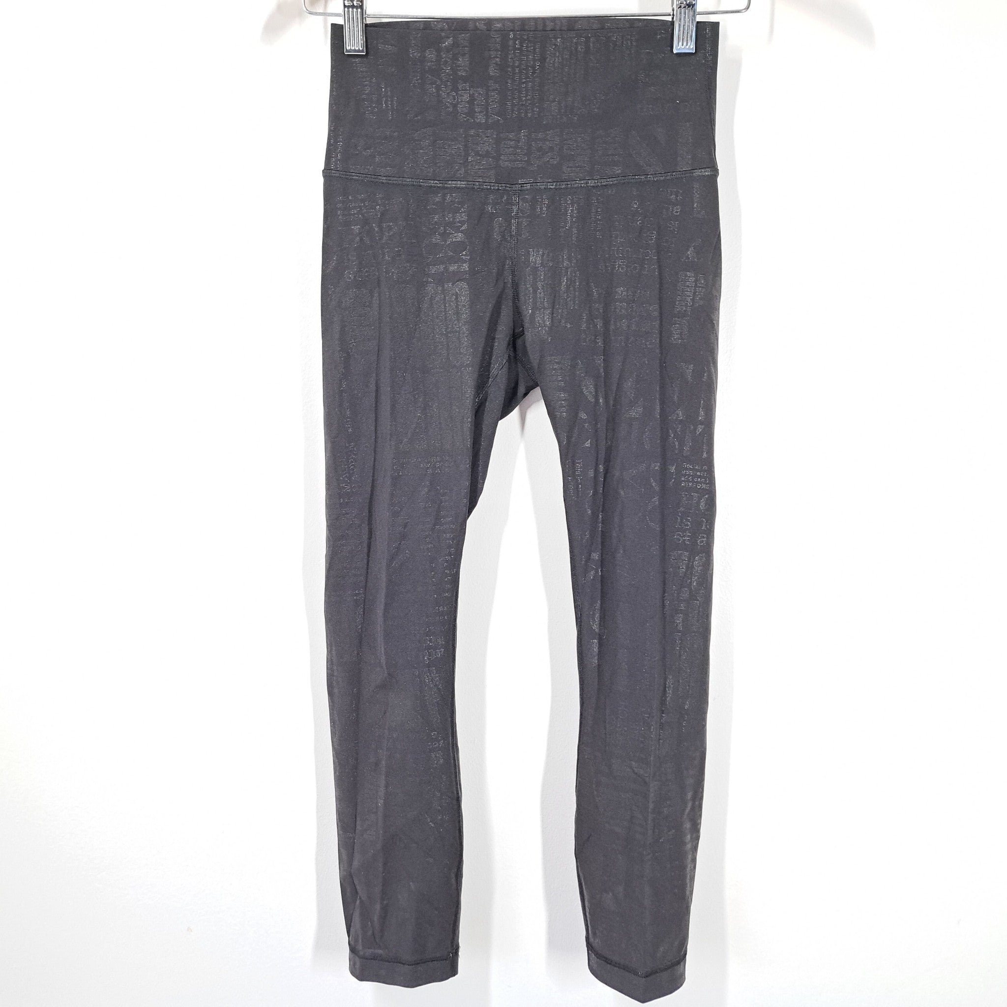 Lululemon Wunder Under High-Rise Crop 23" 20YR Manifesto Foil Black Sz 4
