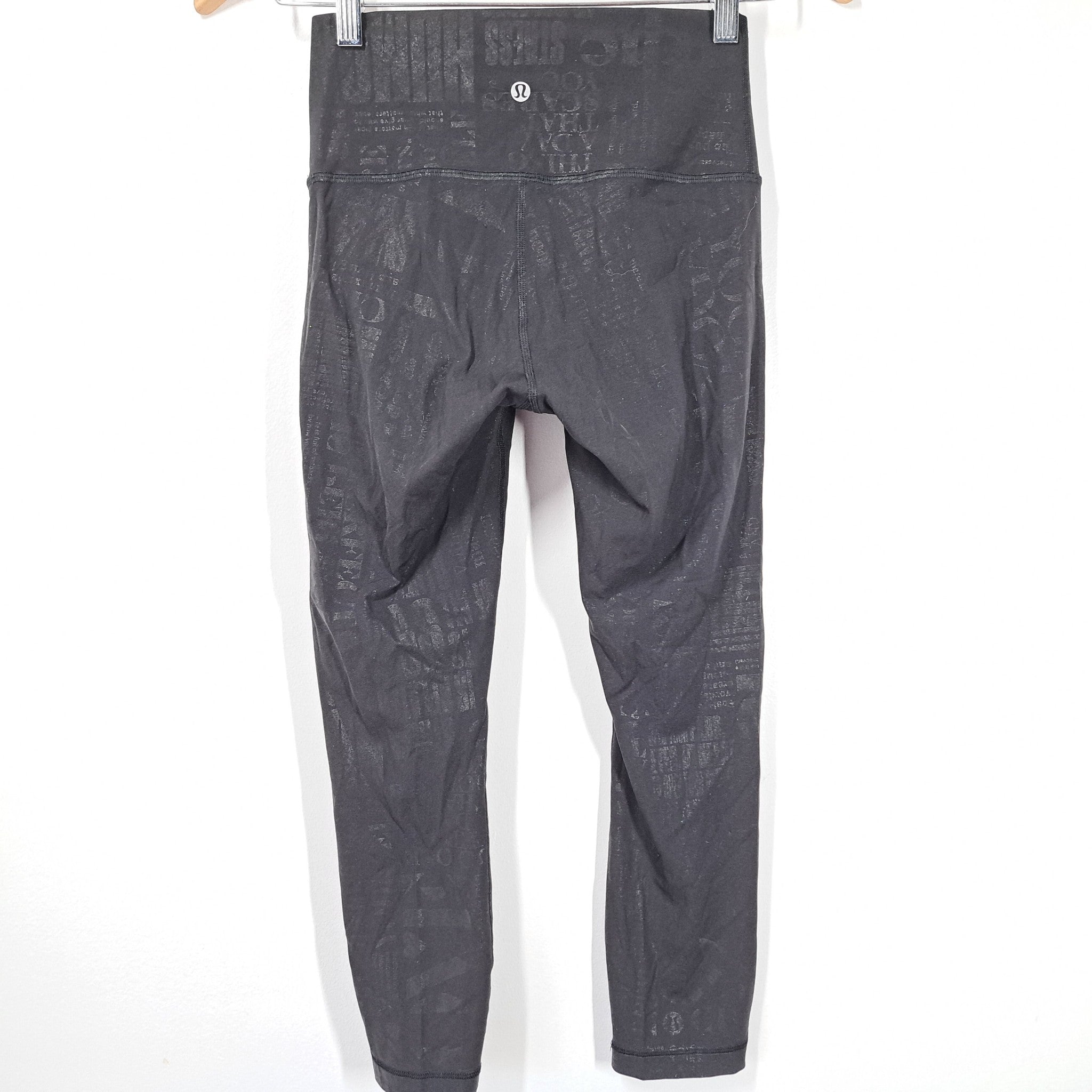 Lululemon Wunder Under High-Rise Crop 23" 20YR Manifesto Foil Black Sz 4