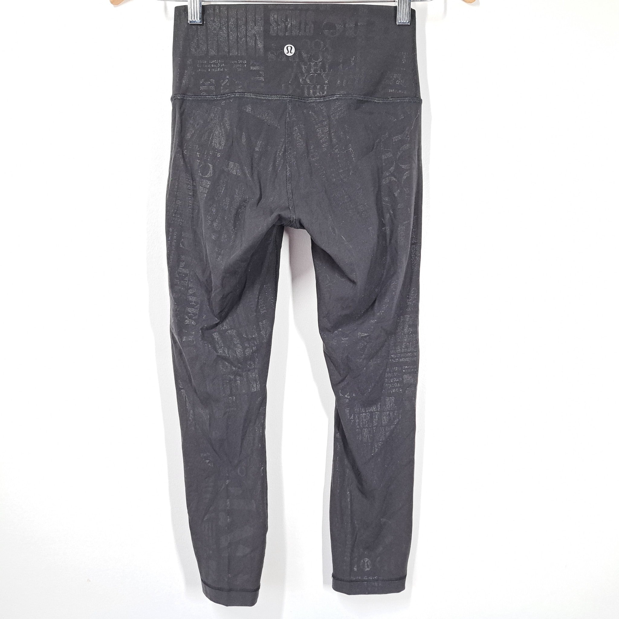 Lululemon Wunder Under High-Rise Crop 23" 20YR Manifesto Foil Black Sz 4