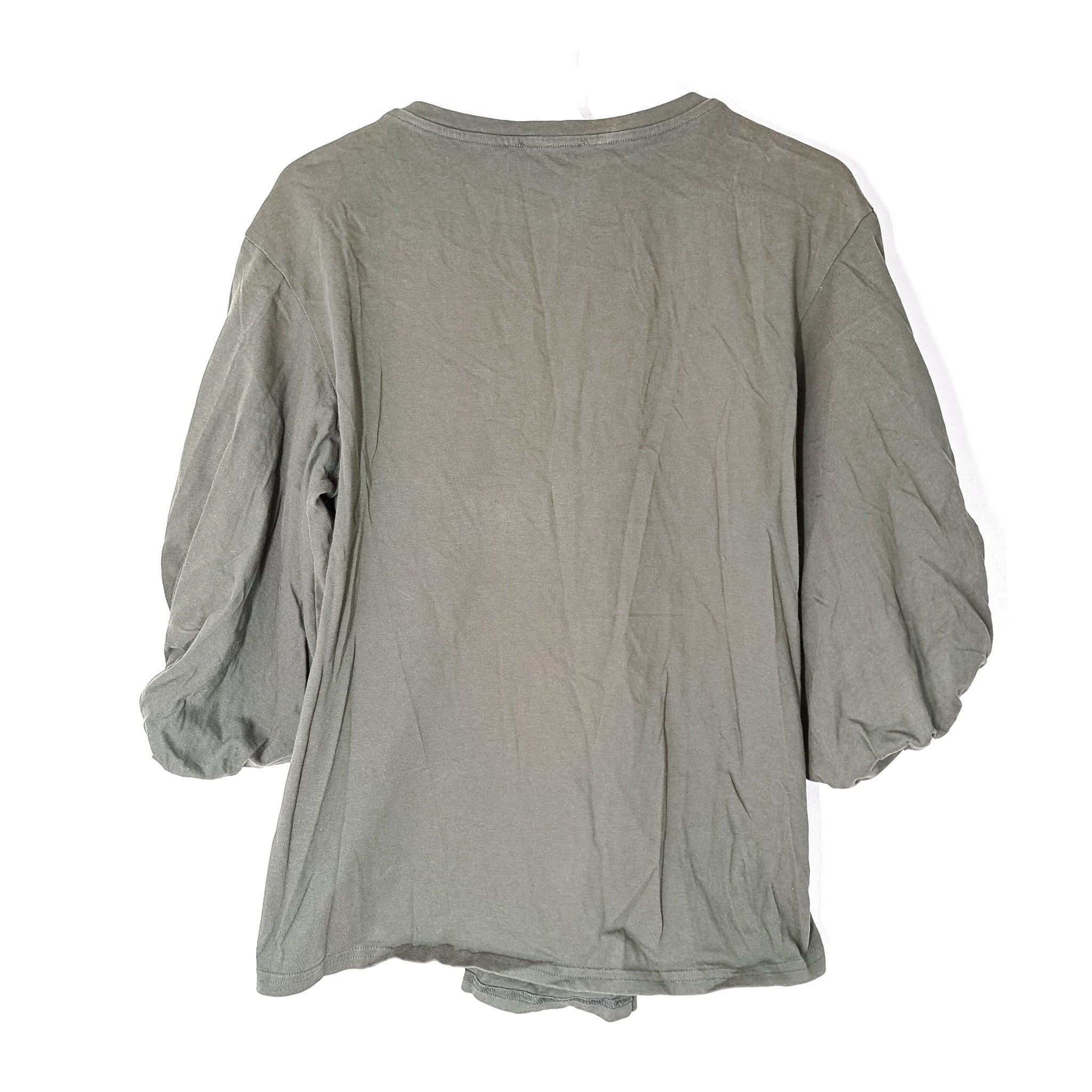 Semicouture Women's Balloon Sleeve Shirt Dark Green Sz S