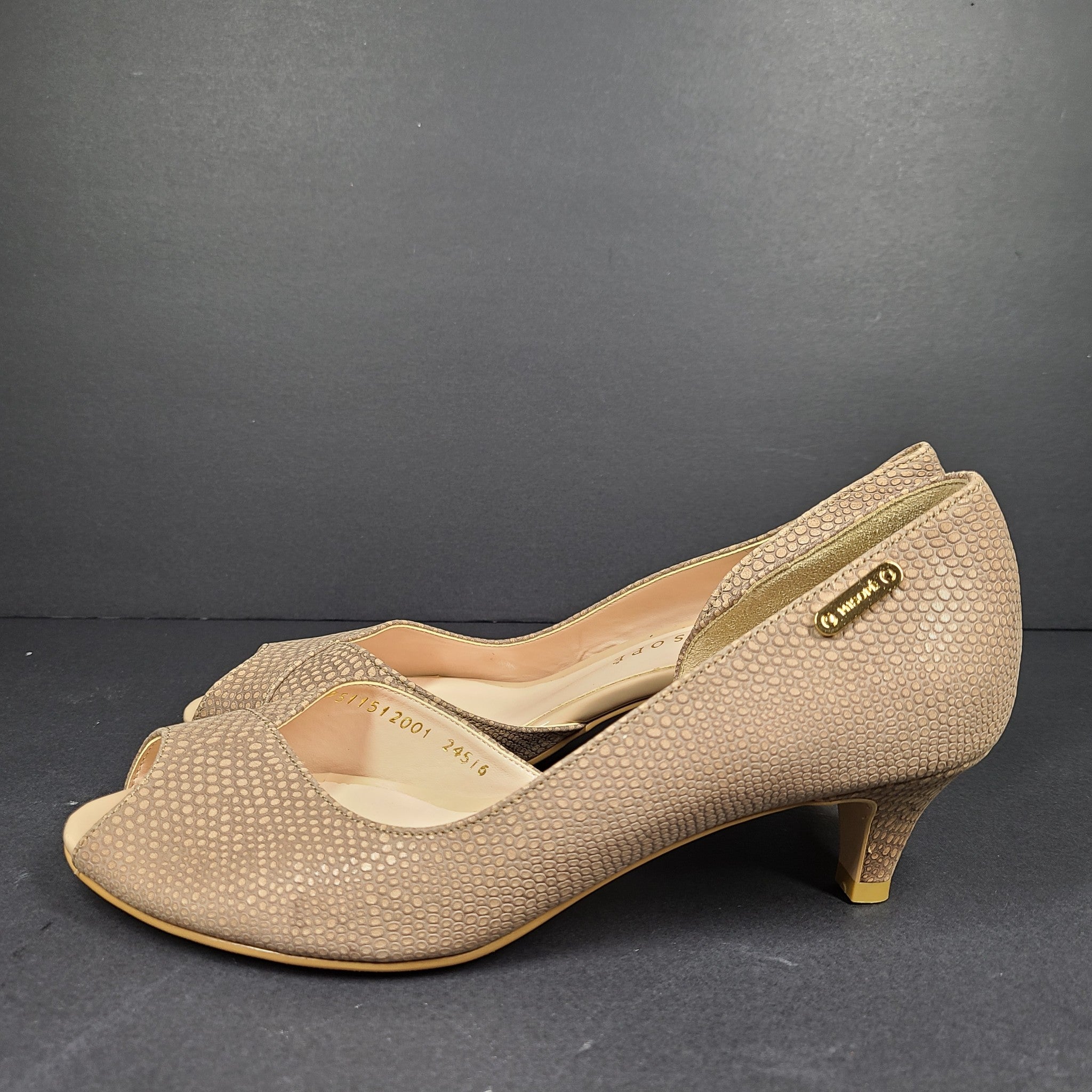 Misope Women's Pumps Peep Toe Heels Tan Size 6.5