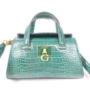 Guess Women's Stephi Crocodile Mini Girlfriend Handbag Crossover Green