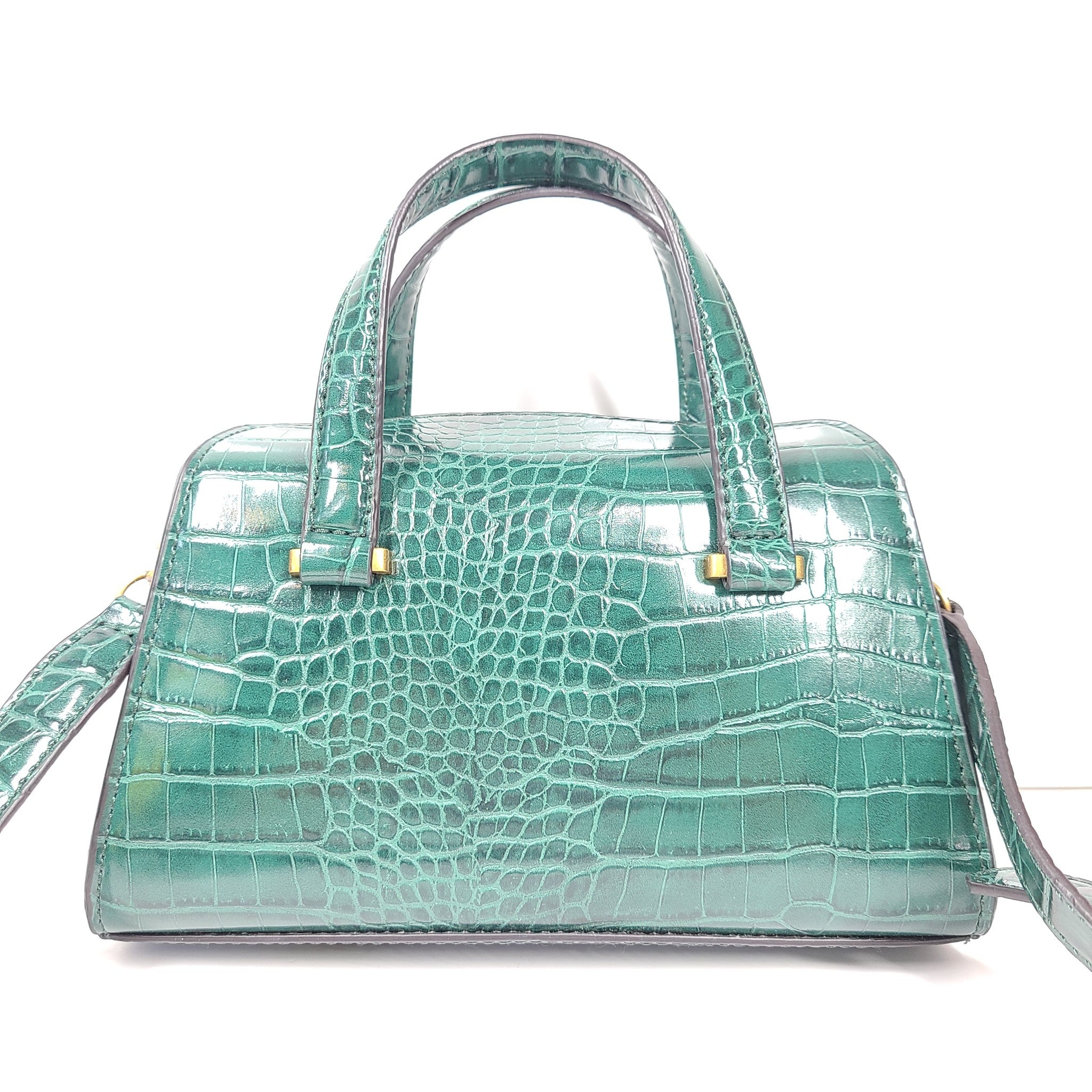 Guess Women's Stephi Crocodile Mini Girlfriend Handbag Crossover Green