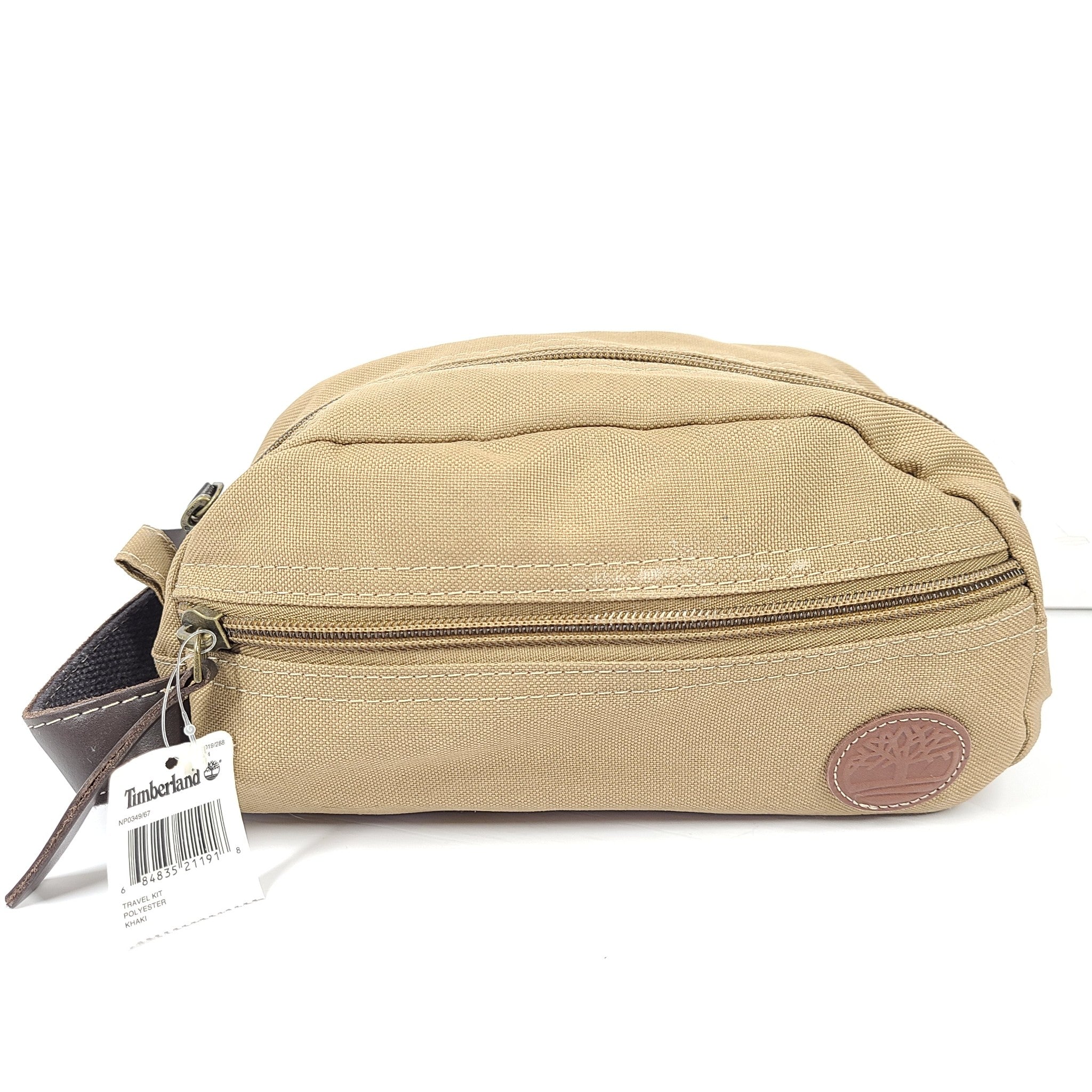 Timberland Canvas Men's Toiletry Shaving Kit Travel Bag Khaki Brown