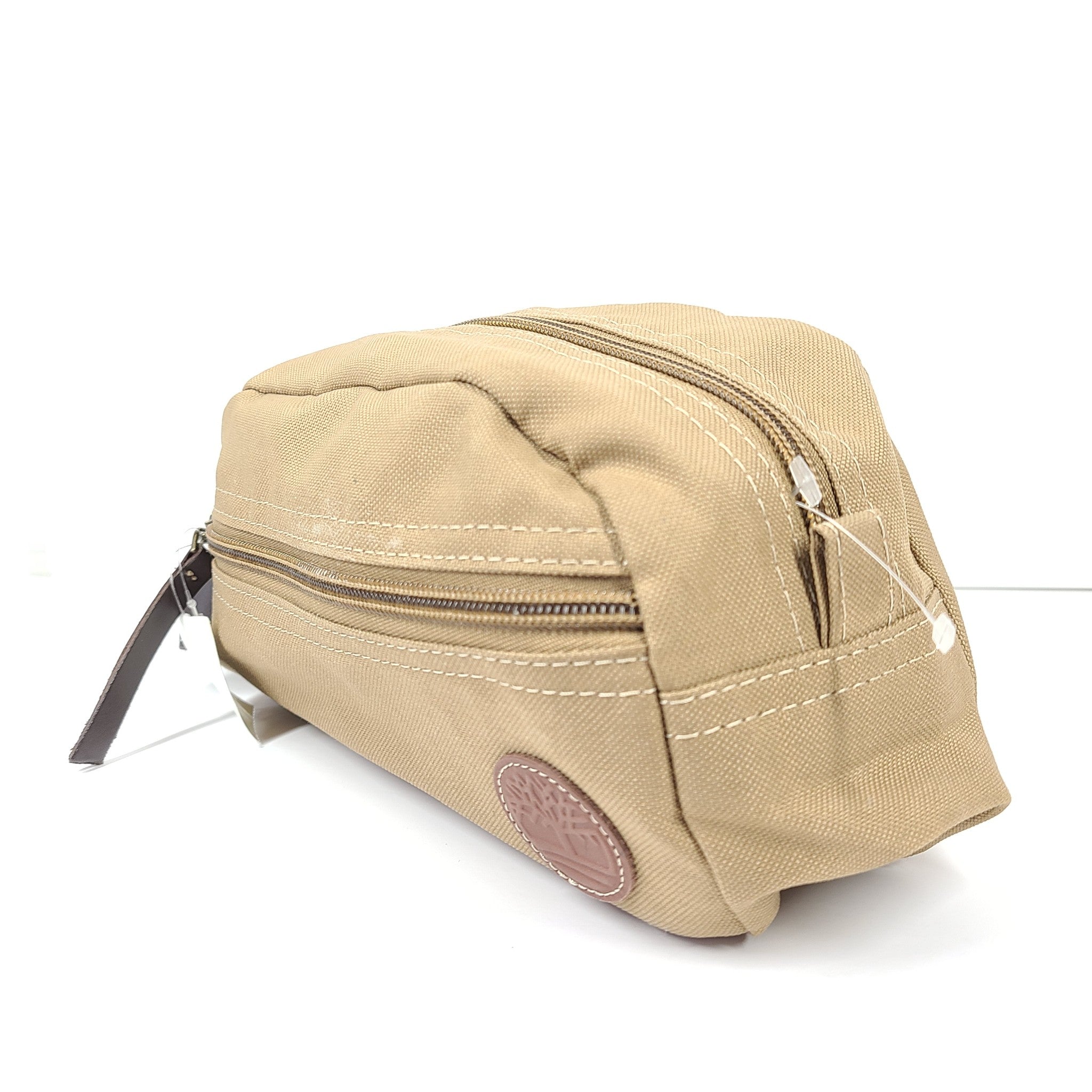 Timberland Canvas Men's Toiletry Shaving Kit Travel Bag Khaki Brown
