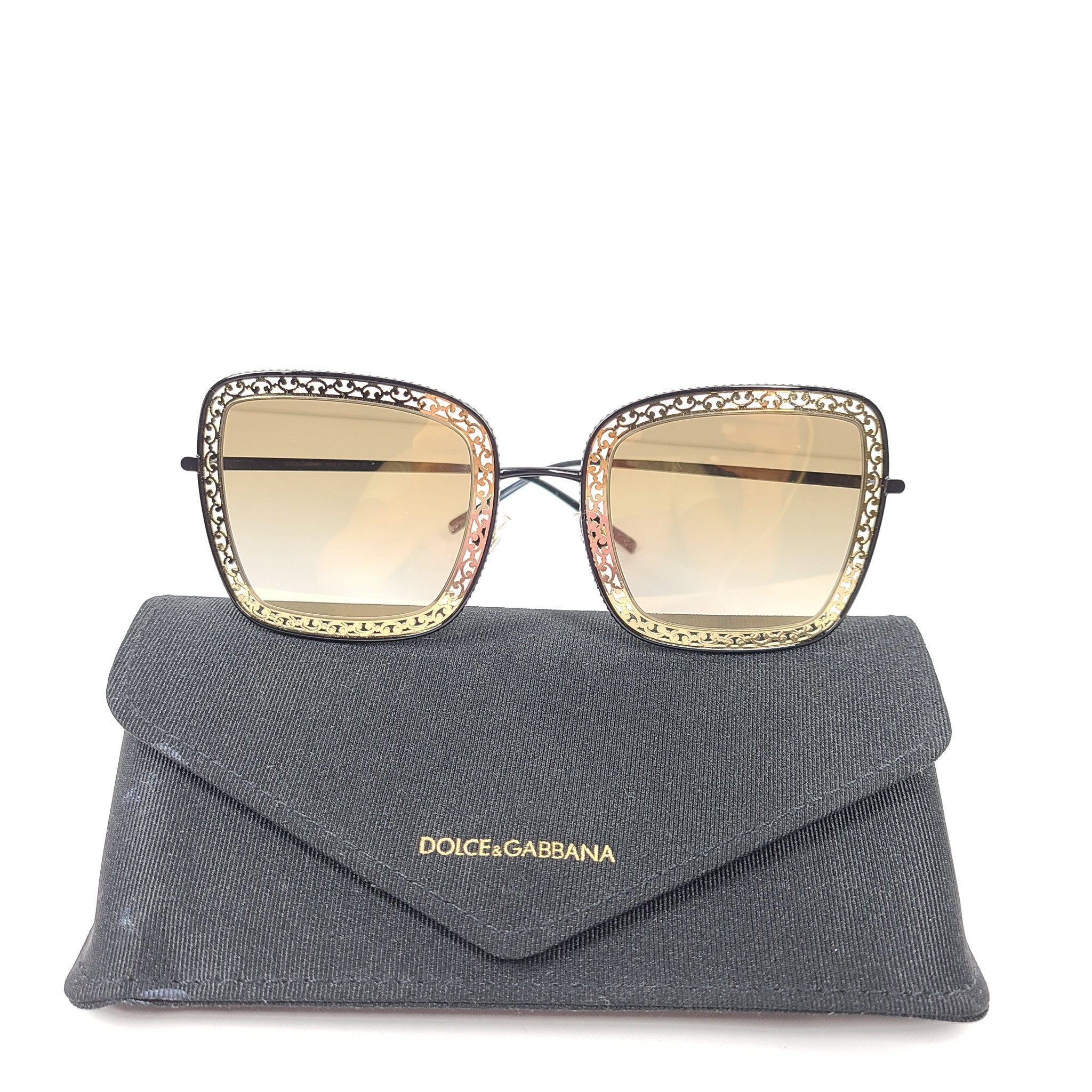 Dolce & Gabbana Women's D&G DG2225 DG/2225 02/13 Gold Square Sunglasses 52mm