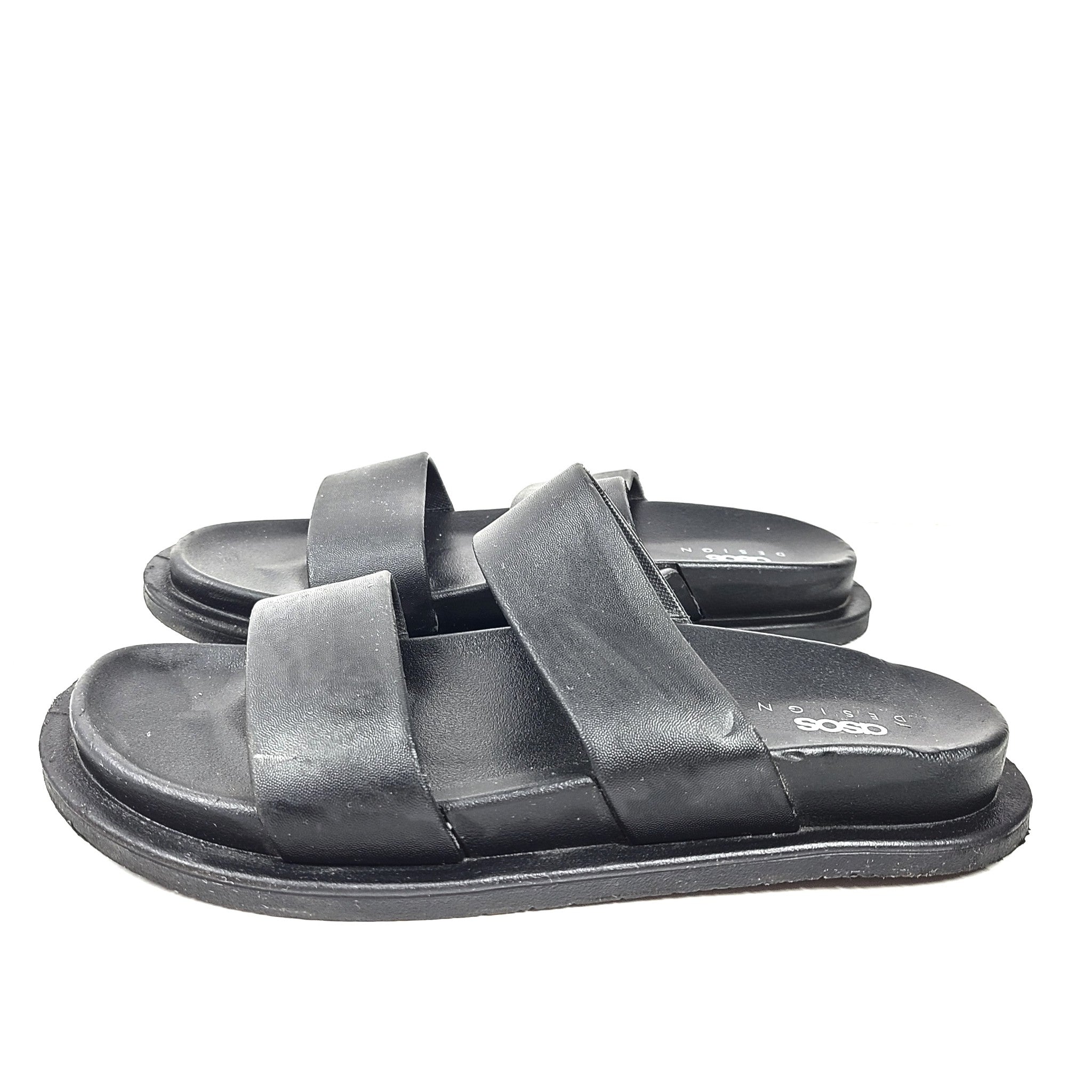 Asos Design Women's Friday Jelly Flat Sandals Black Sz 8