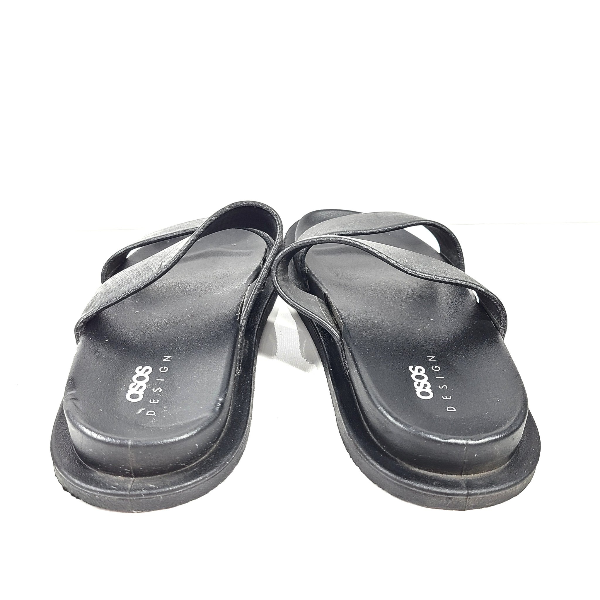 Asos Design Women's Friday Jelly Flat Sandals Black Sz 8