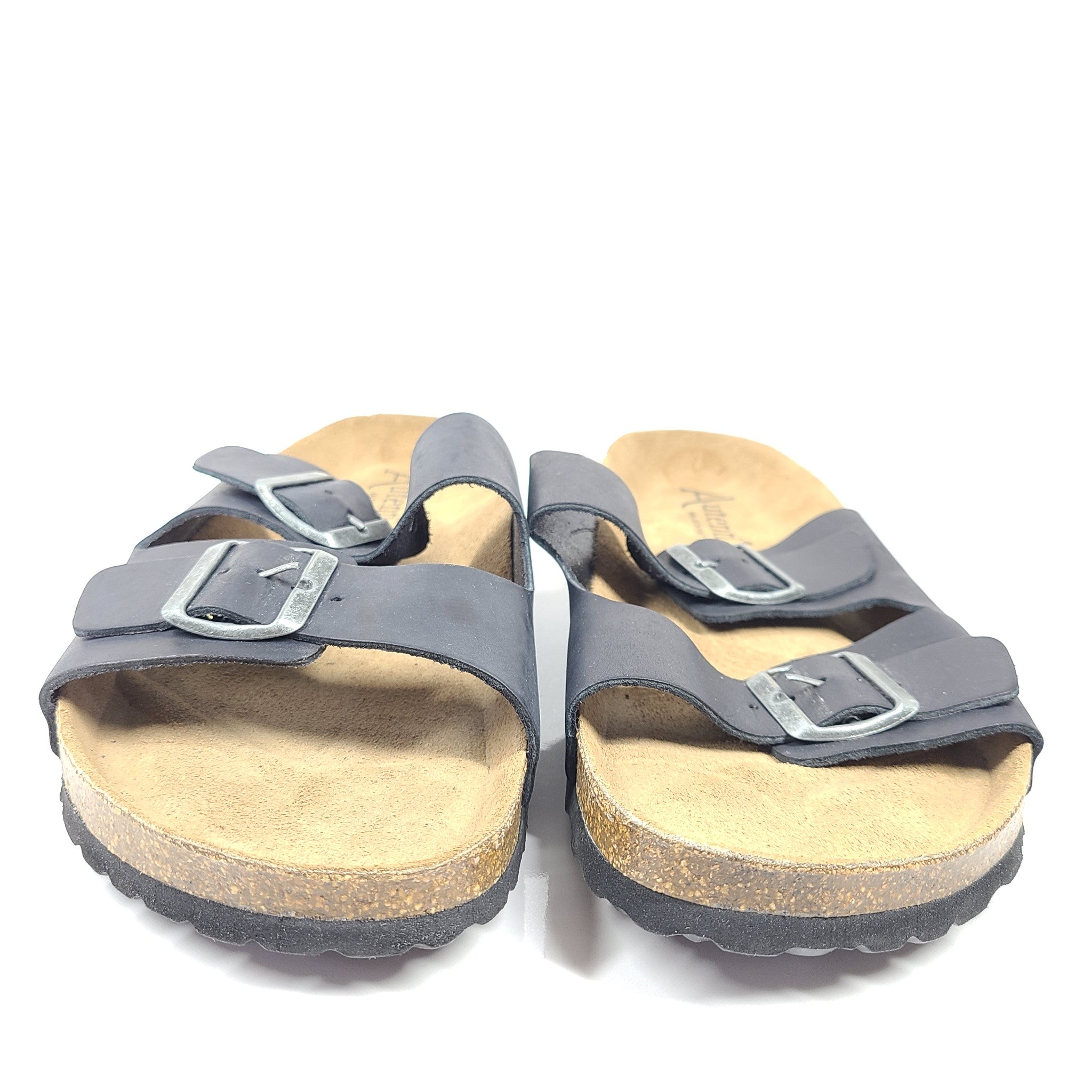 Autenti Men's Jordan Two Band Leather Sandals Sz 10.5 Black
