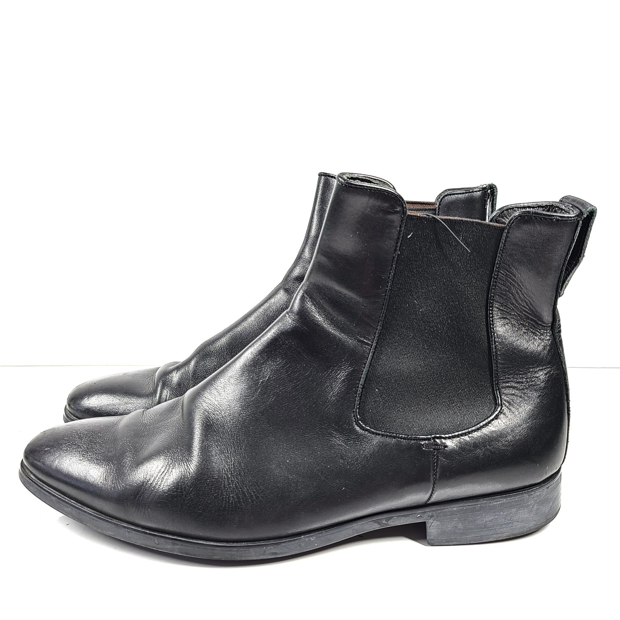To Boot New York Adam Derrick Men's Ankle Chelsea Boots Black Leather 11.5
