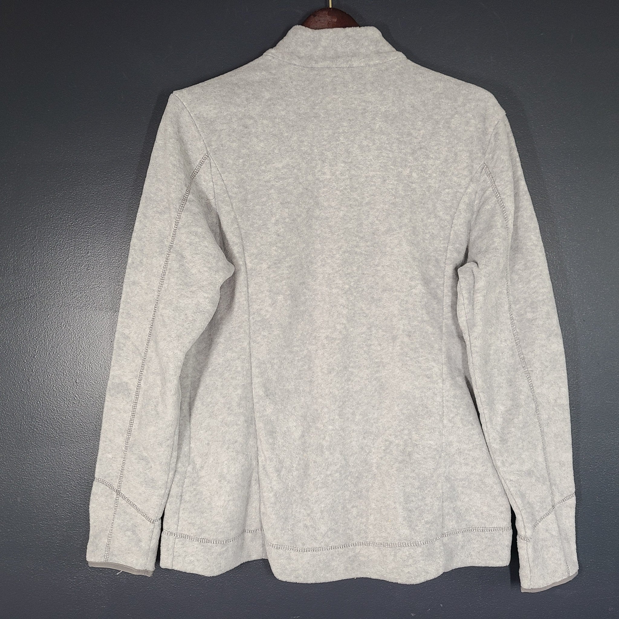 Quechua Women's Zip Up Hiking Fleece Jacket Sweater Gray Sz XL