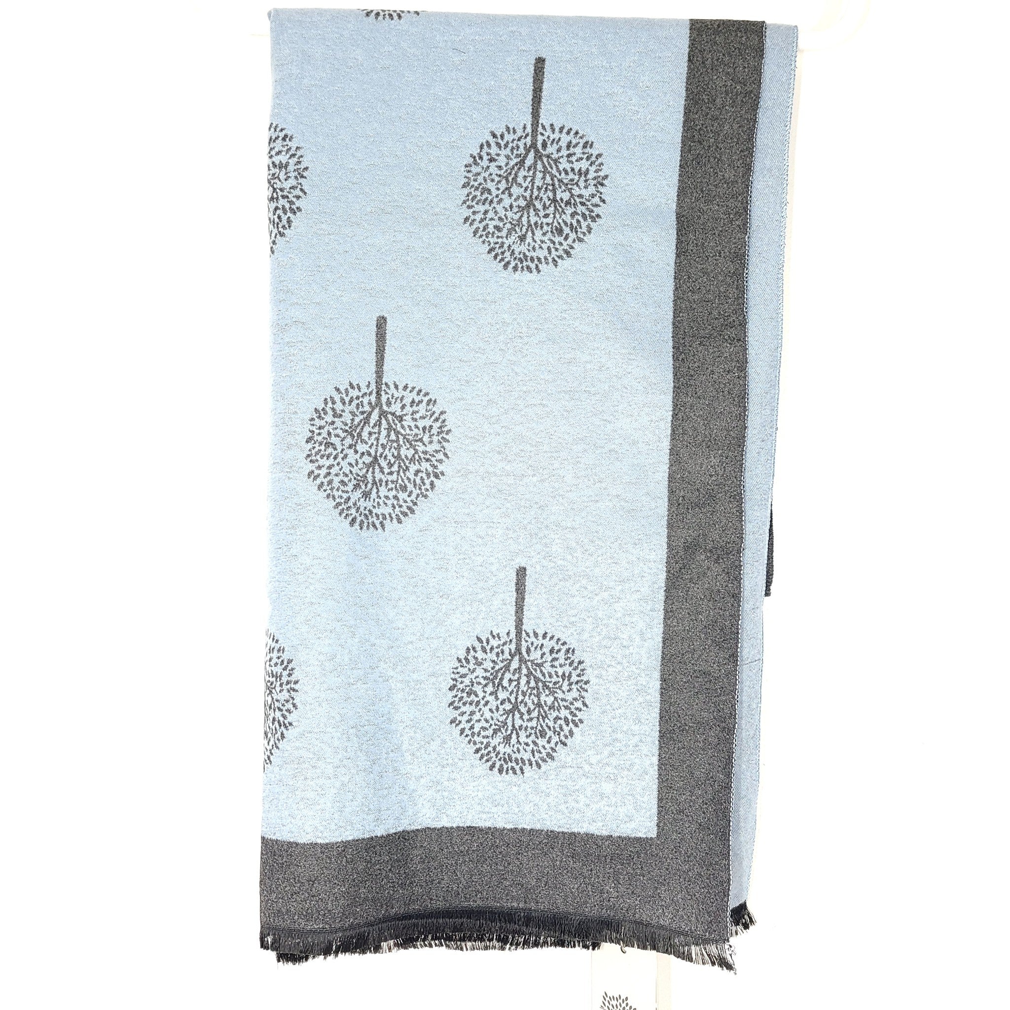 Heritage Women's Tree Of Life Shawl Super Soft Scarf Hazy Blue 25" x 36"
