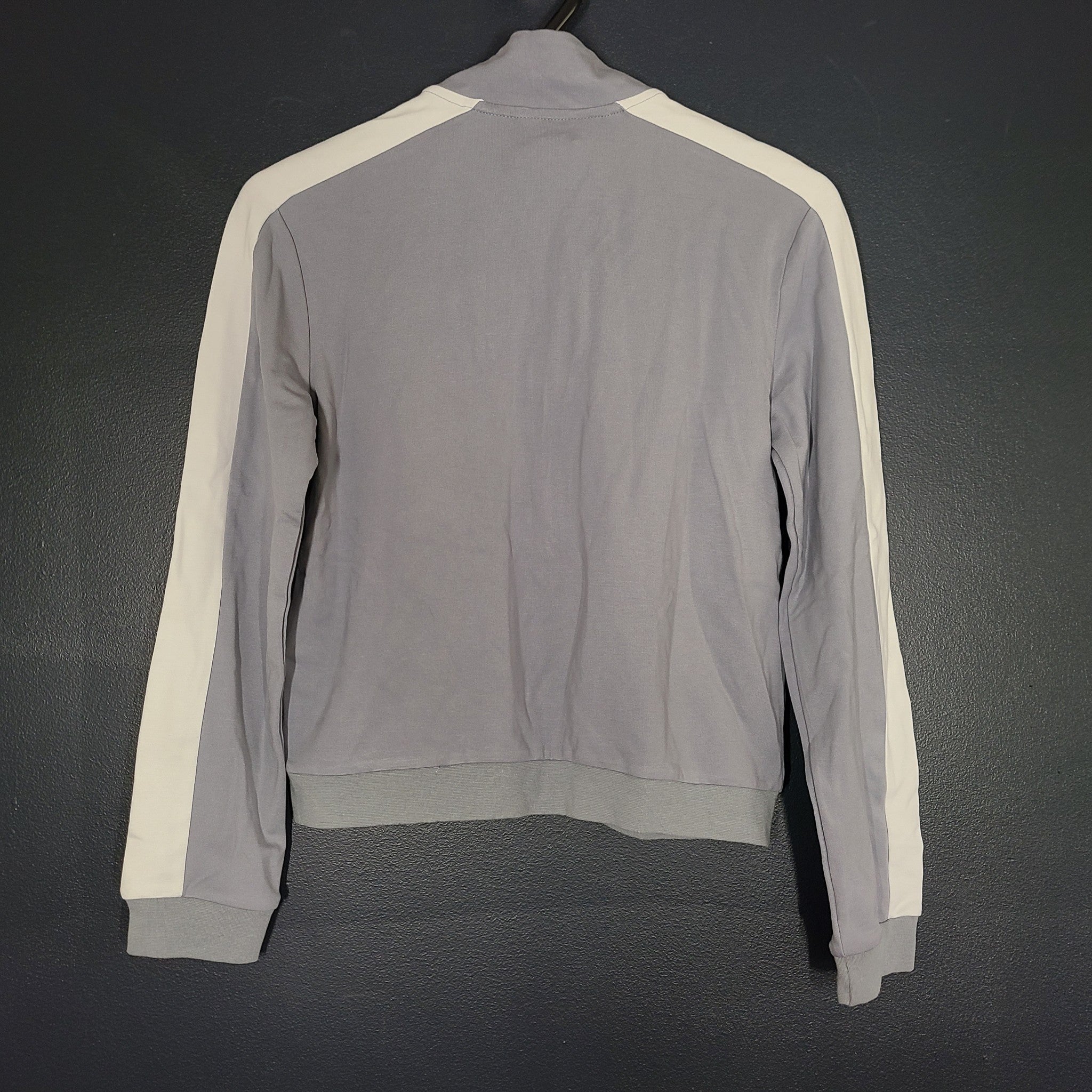 Guess Girl's Track Jacket Full Zip Sweater Gray Rhinestone Logo Sz 12