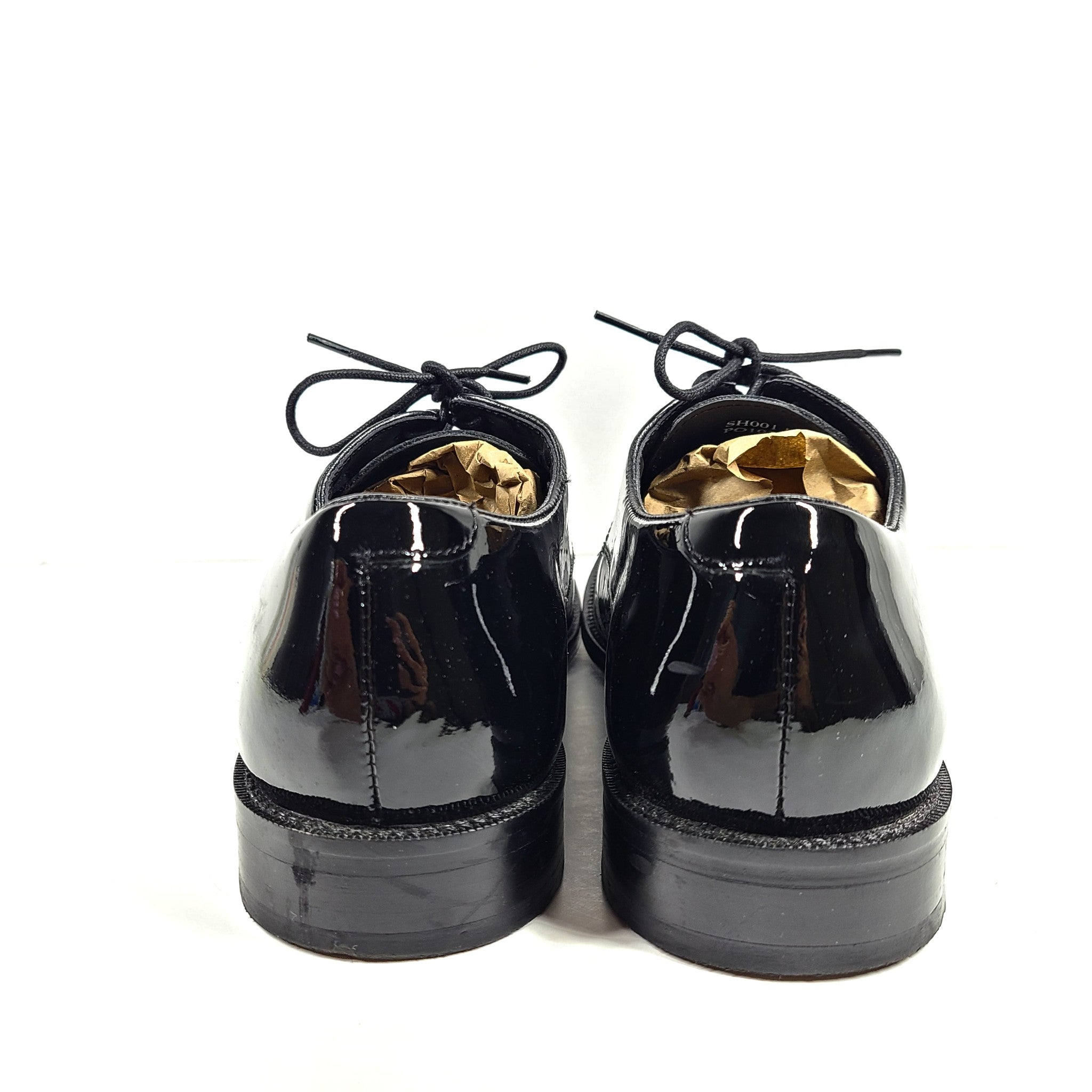 The Blk Tux Men's Patent Leather Derby Shoes Black Sz 9