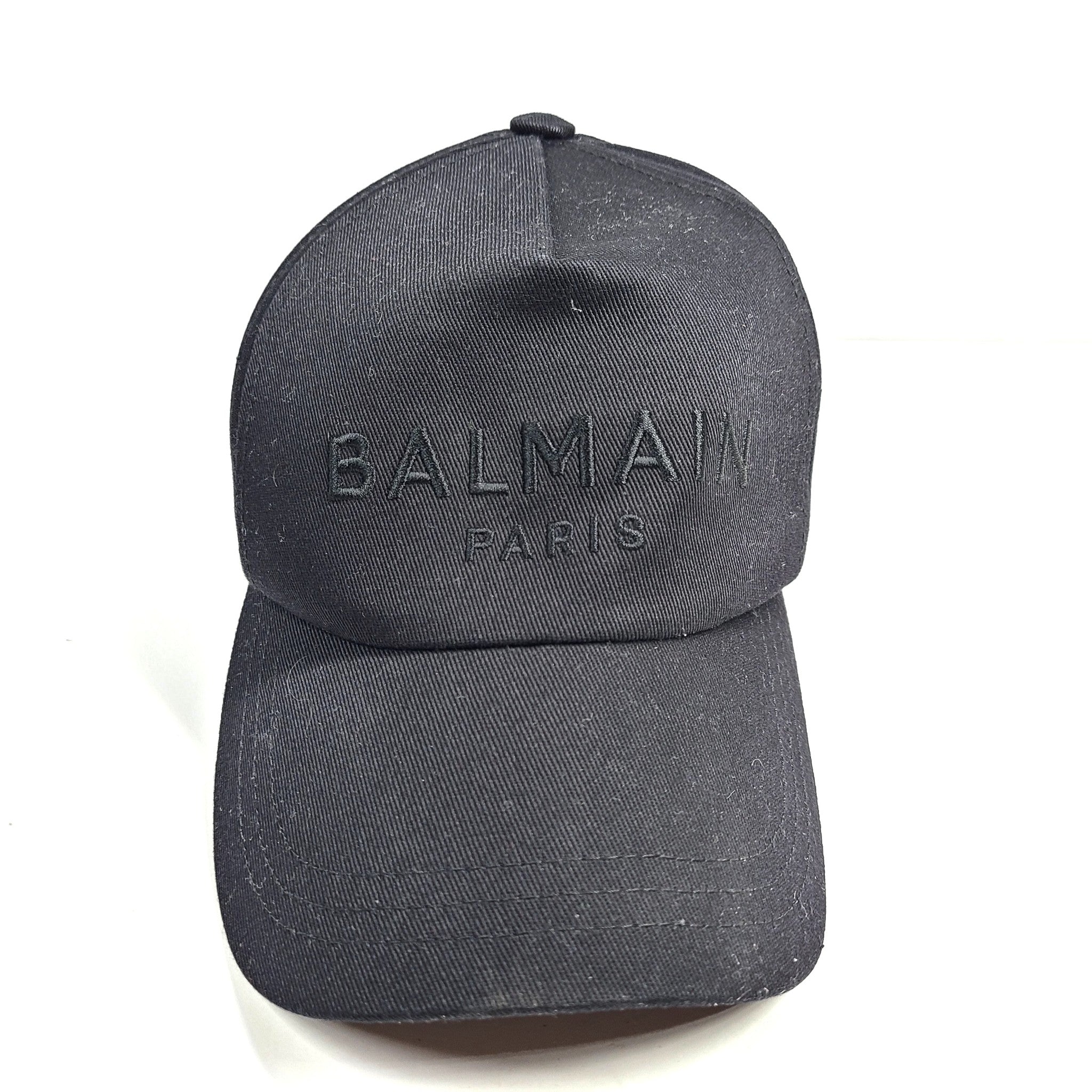 Balmain Paris Unisex Logo Embroidered Baseball Cap Hat Adjustable Black