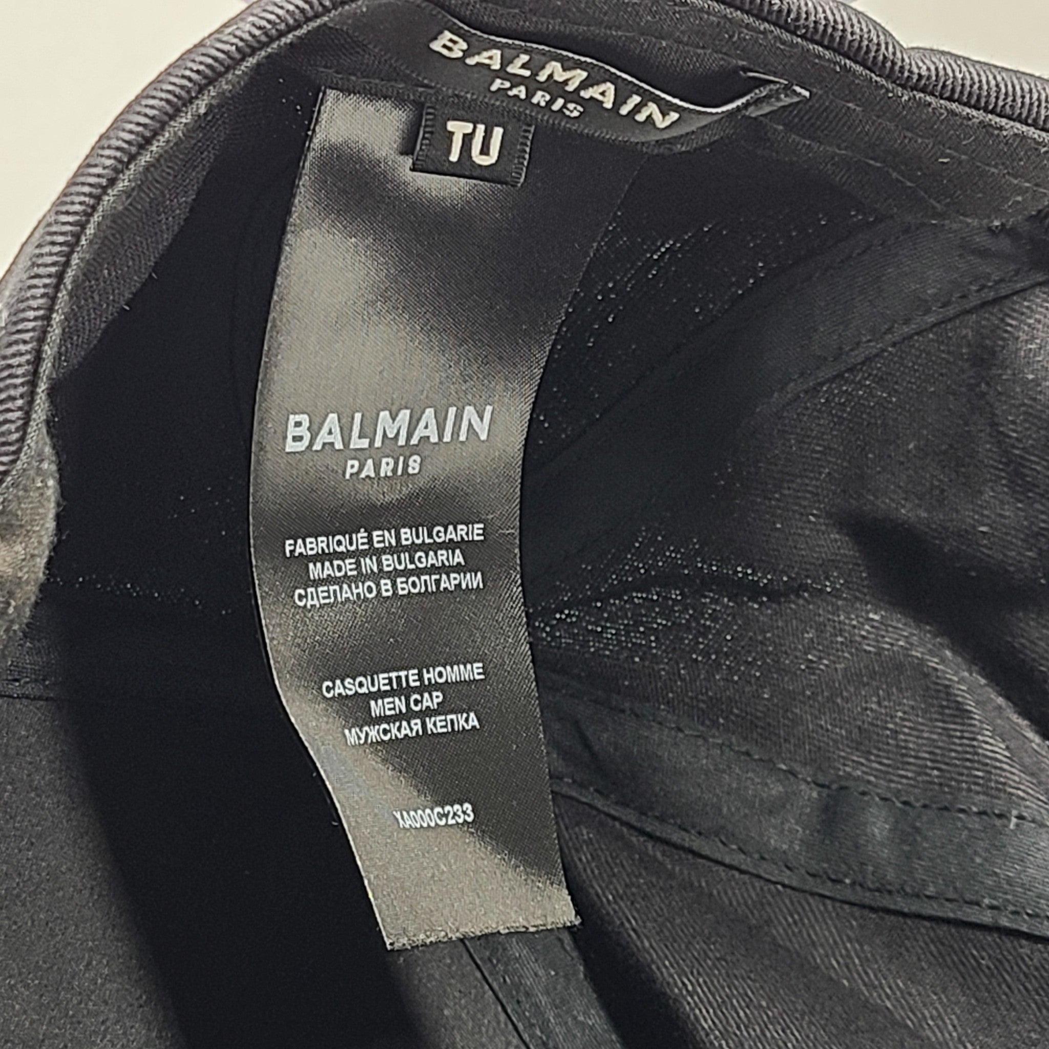 Balmain Paris Unisex Logo Embroidered Baseball Cap Hat Adjustable Black