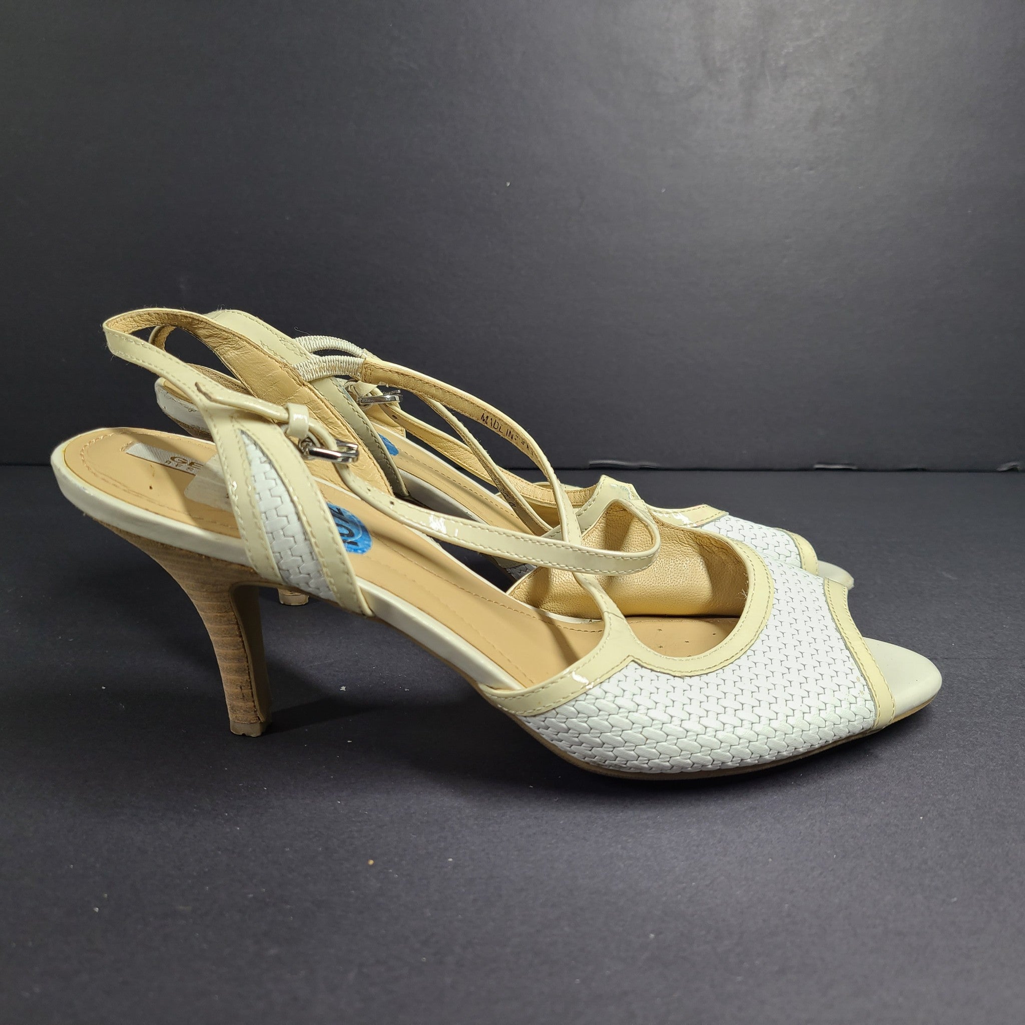 Geox Women's D Donyale Heels Slingback Sandals Peep Toe Pumps White Size 10.5