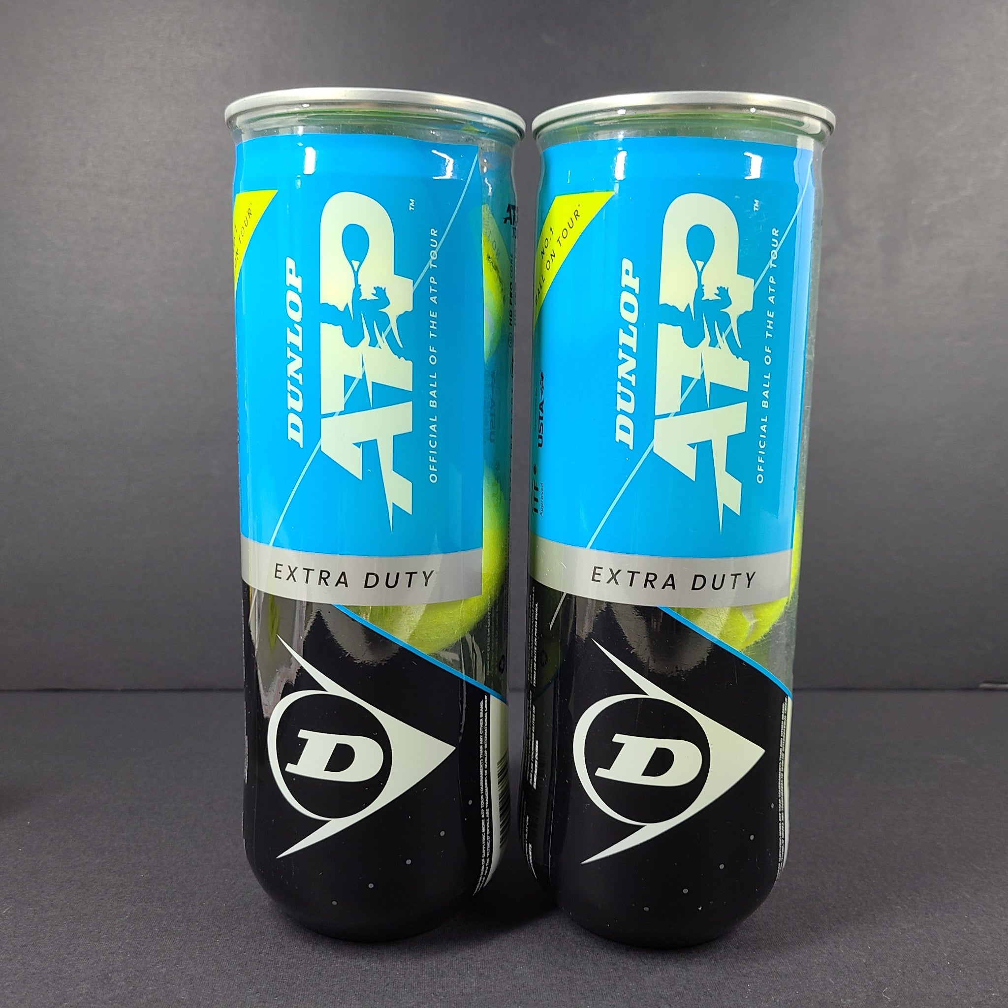 2 Cans / 6 Balls Dunlop ATP Extra Duty Tennis Balls Hard Court ITF USTA Approved