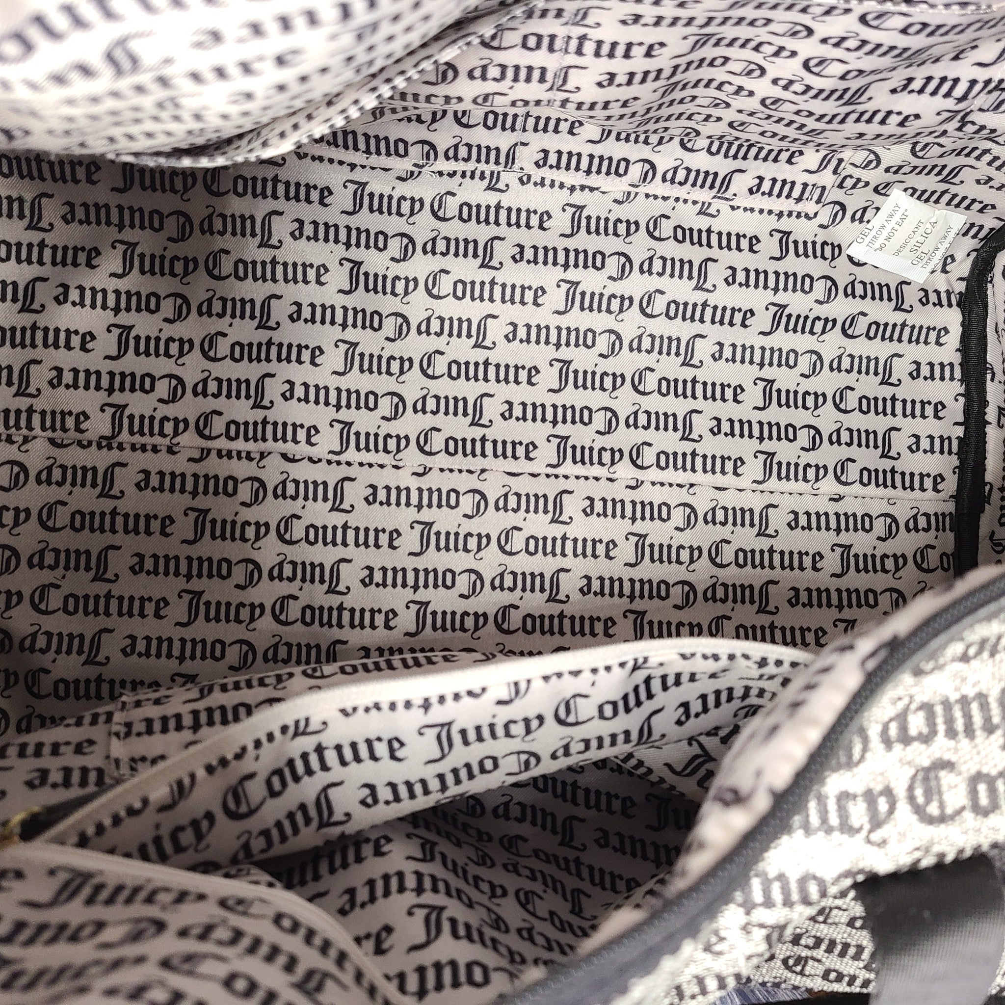 Juicy Couture Los Angeles Whole Lotta Love Duffel Gym Bag Gray Red Heart