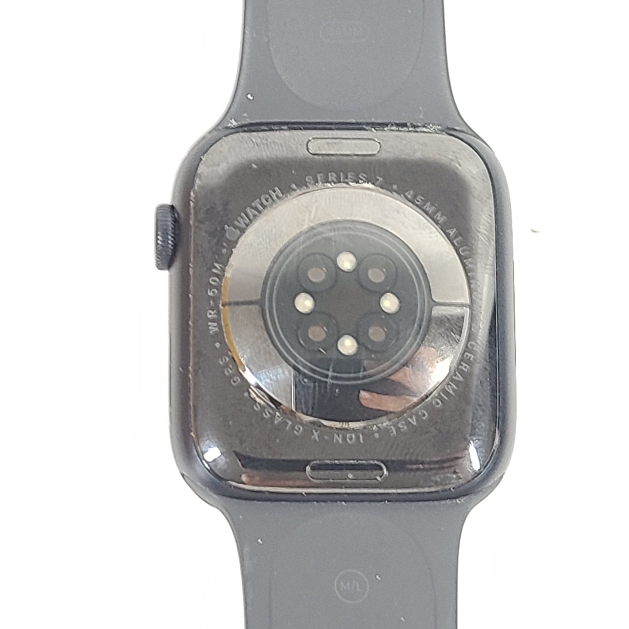 Apple Watch Series 7 45MM Blue Aluminum + Ceramic Case GPS only - Black M/L Band