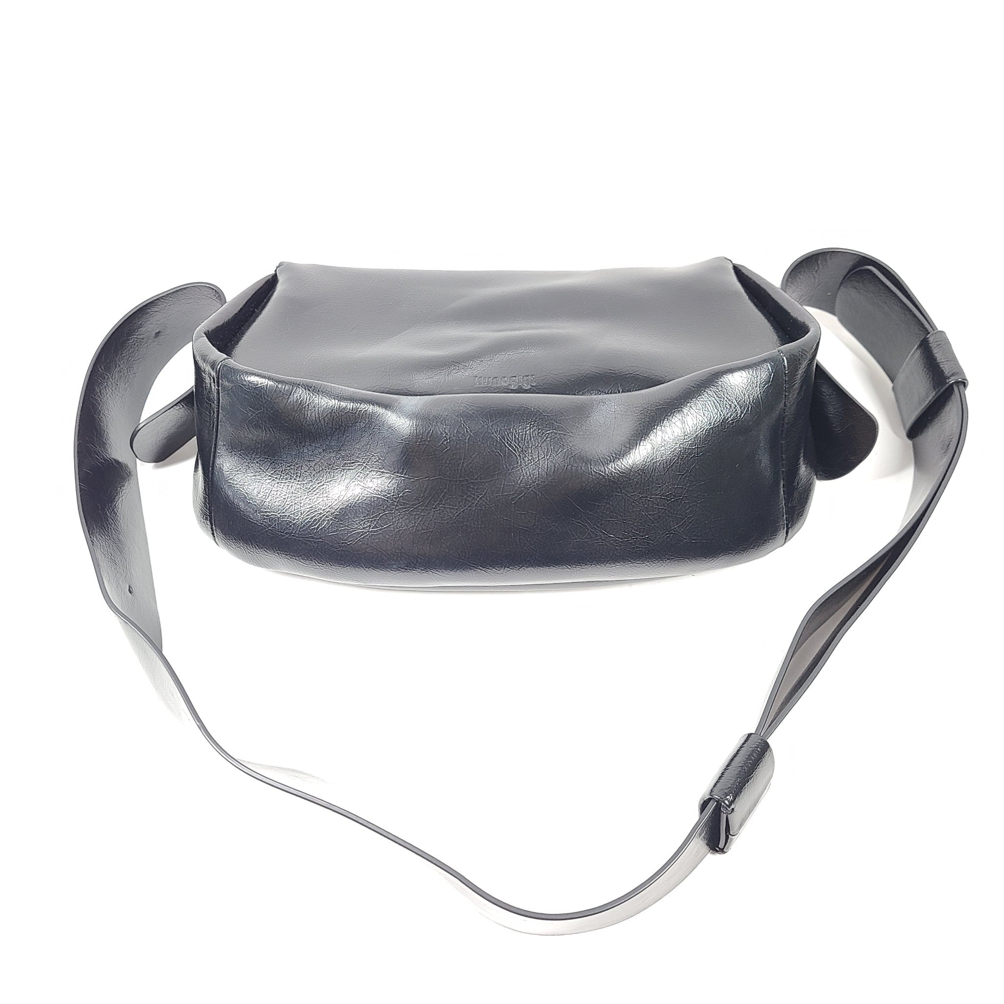 Kunogigi Saddle Bag Oil Wax Cowhide Genuine Leather Bag Handbag Black