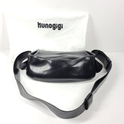 Kunogigi Saddle Bag Oil Wax Cowhide Genuine Leather Bag Handbag Black
