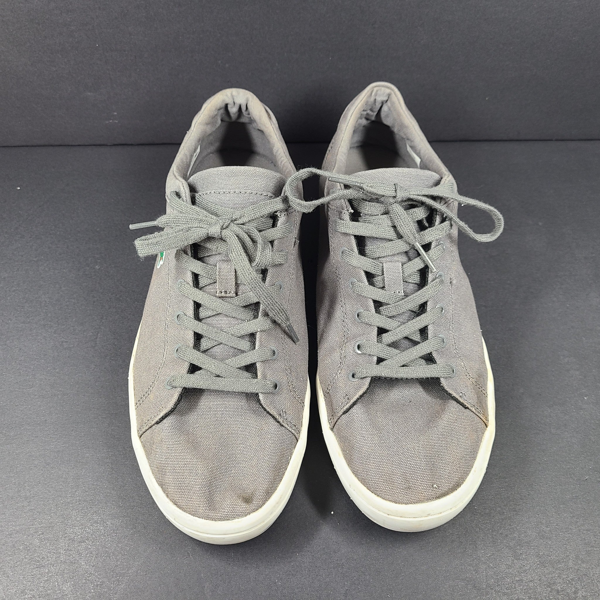 Lacoste Men's Straightset 418 1 Brz Canvas Sneakers Gray Sz 12