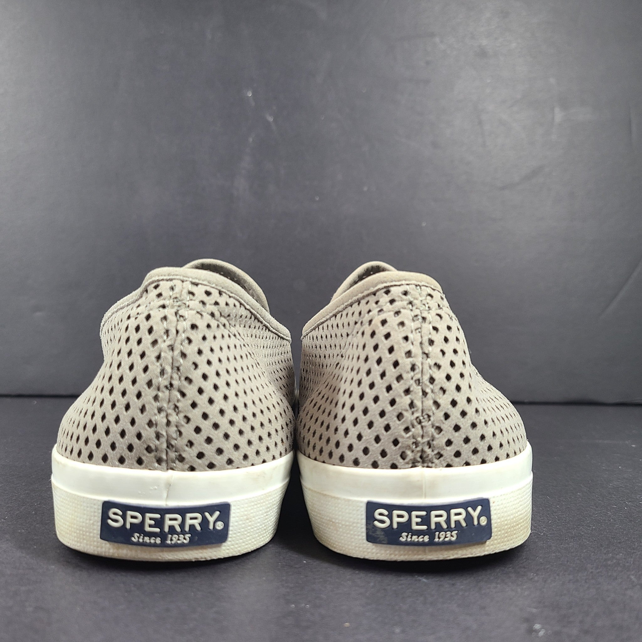 Sperry Top Sider Women's Perforated Leather Boat Casual Shoes Gray STS85348 US12