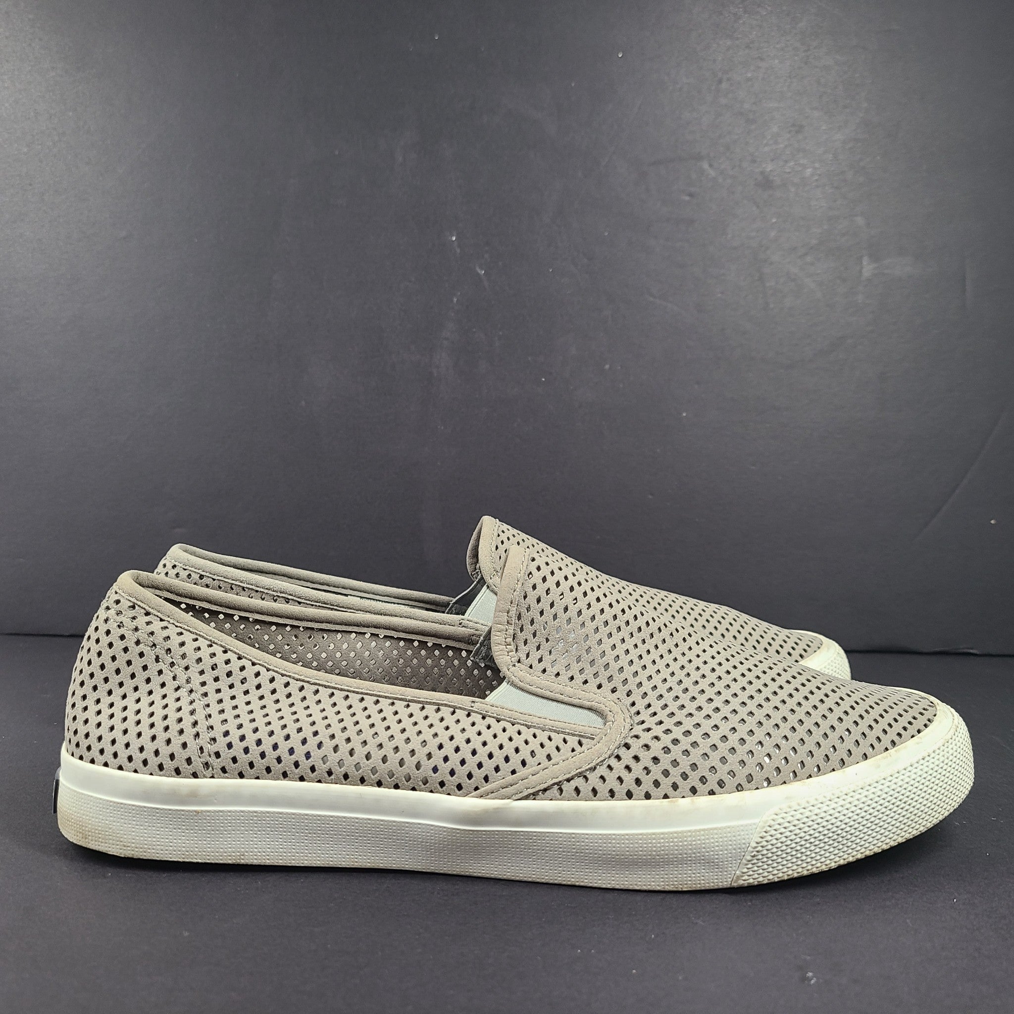 Sperry Top Sider Women's Perforated Leather Boat Casual Shoes Gray STS85348 US12
