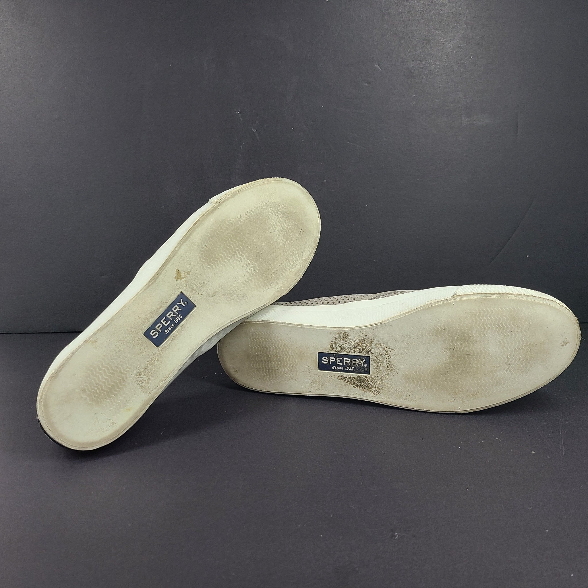 Sperry Top Sider Women's Perforated Leather Boat Casual Shoes Gray STS85348 US12