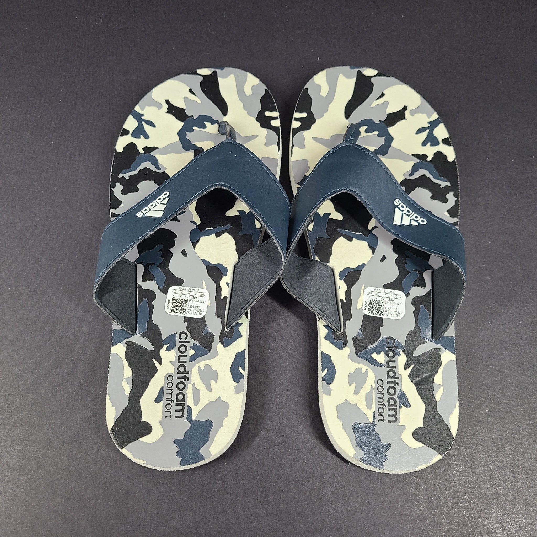 Adidas Men's 'Aviate' Flip Flops Slides Sandals Cloudfoam GA1013 Camo Sz 7