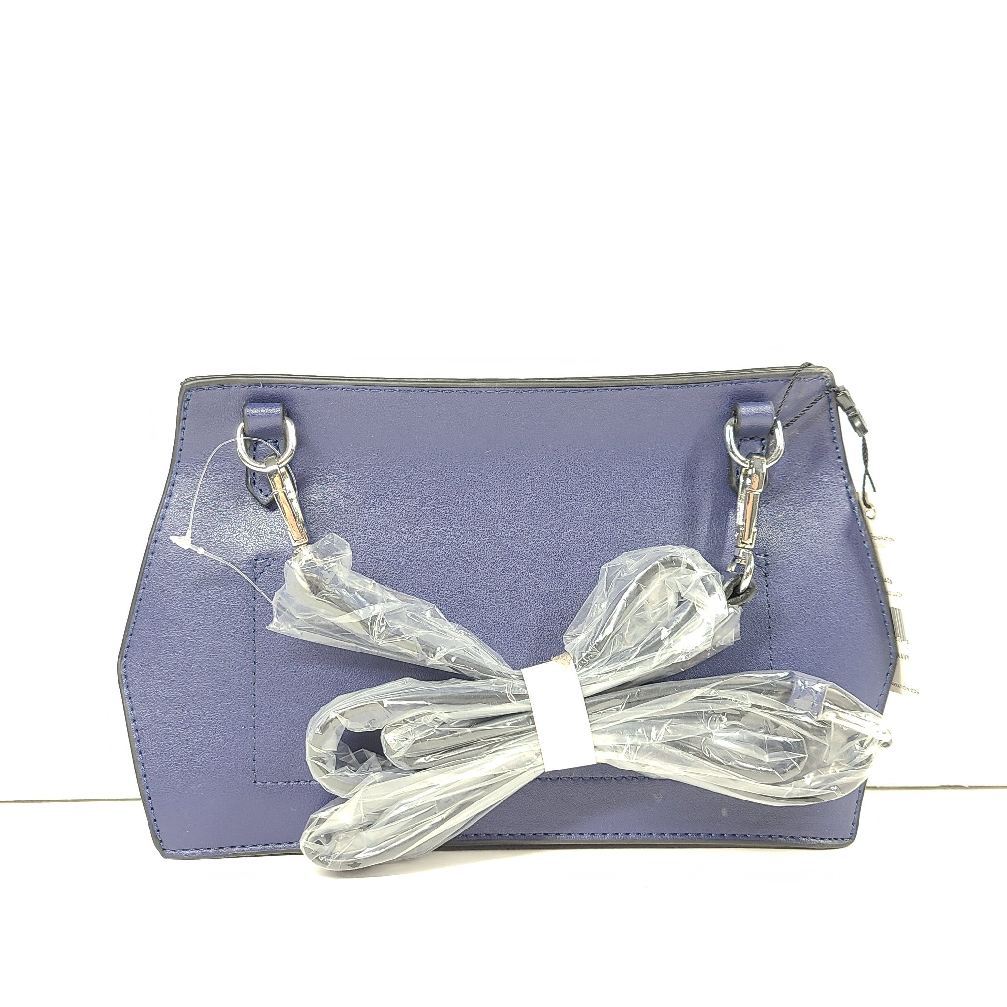 BCBGeneration BCBG Clover Convertible Clutch Vegan Leather Crossbody Purse Blue