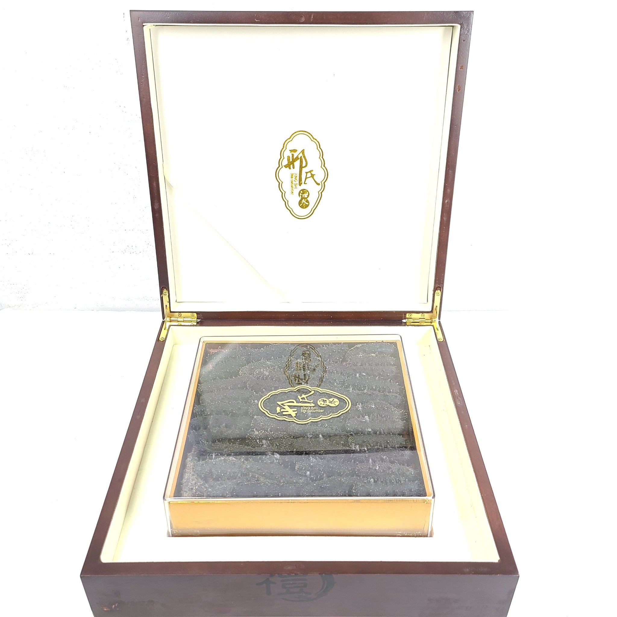 43 Pcs 5cm Small Dried Sea Cucumber with Thorns in Wooden Gift Box 特级野生海参刺参