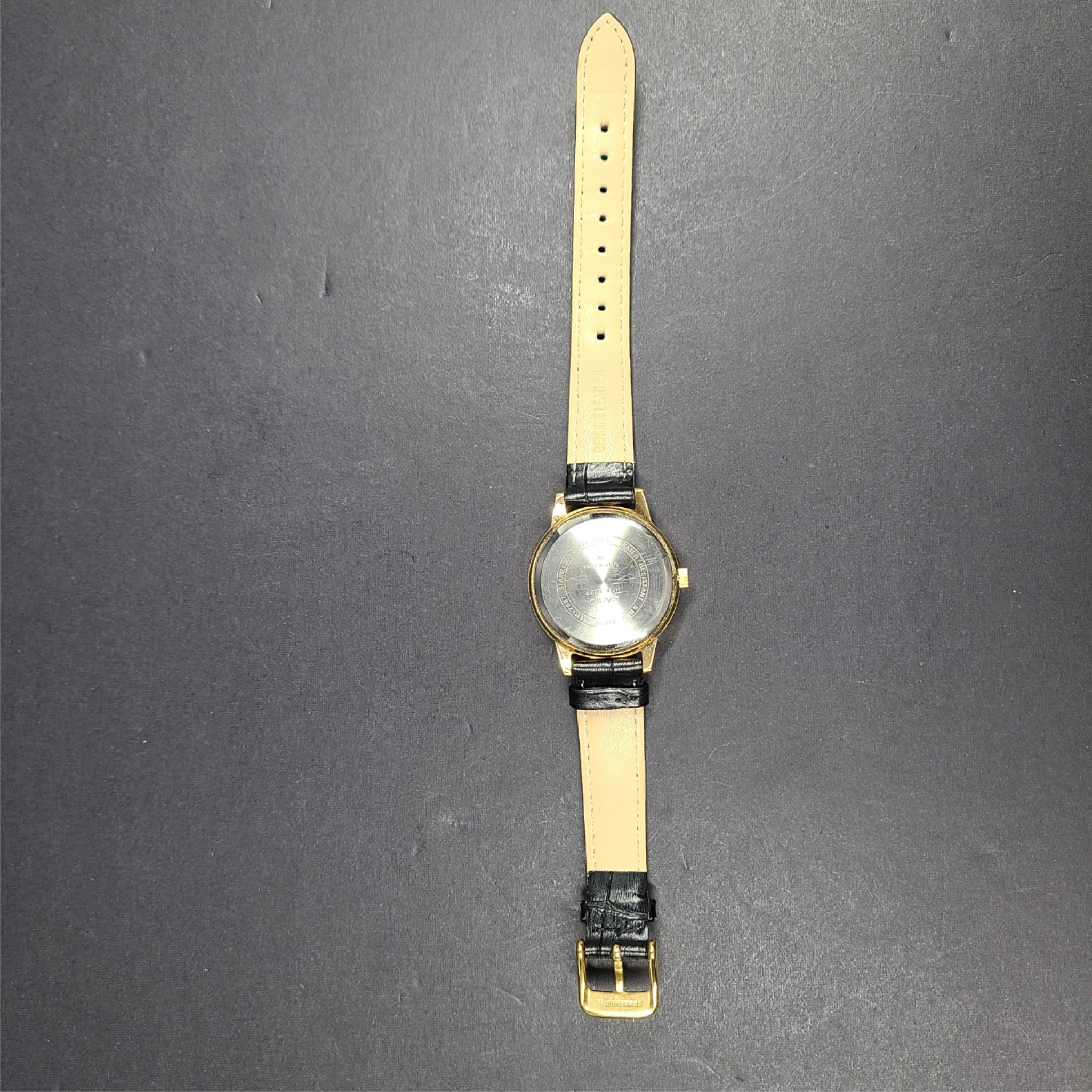 Casio Ladies' Enticer Watch LTP-2087 Gold w/ Black Leather Band