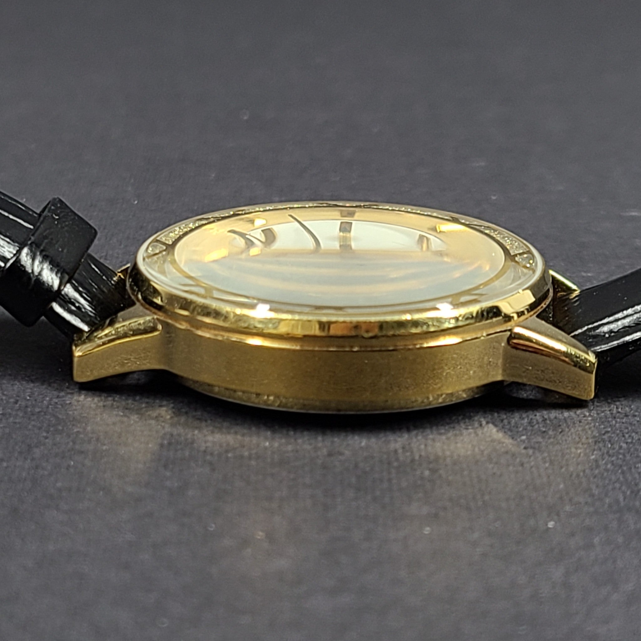 Casio Ladies' Enticer Watch LTP-2087 Gold w/ Black Leather Band