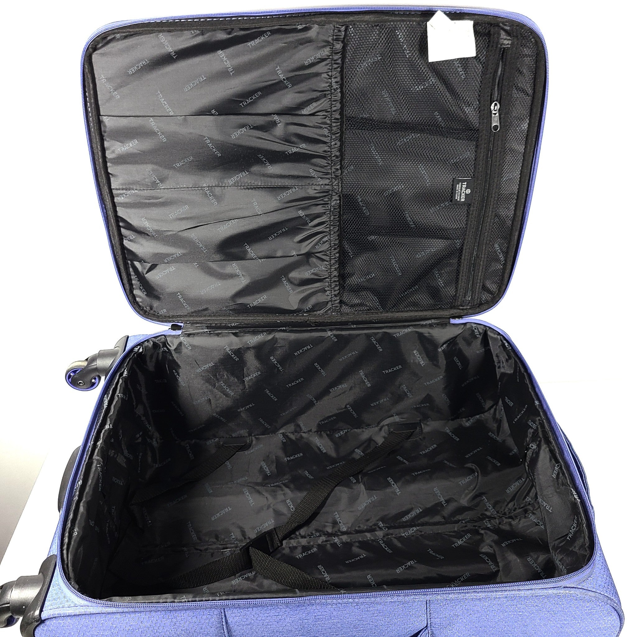 Tracker Expedition 25" Spinner Luggage Check In Suitcase Softshell Blue