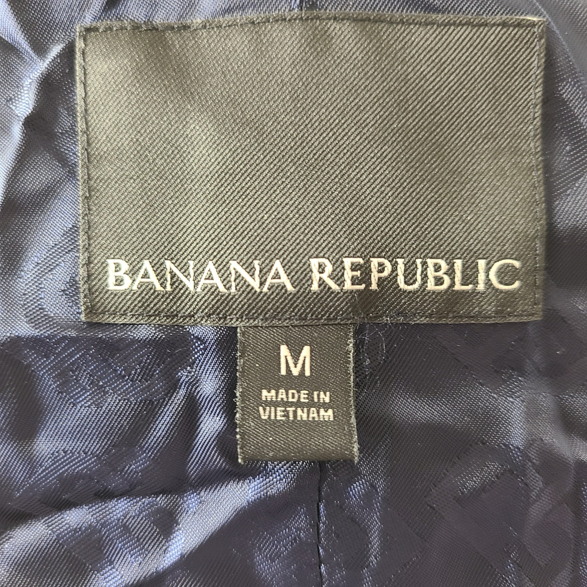 Banana Republic Men's Trento Wool Plaid Topcoat Navy Blue 527208 Sz M