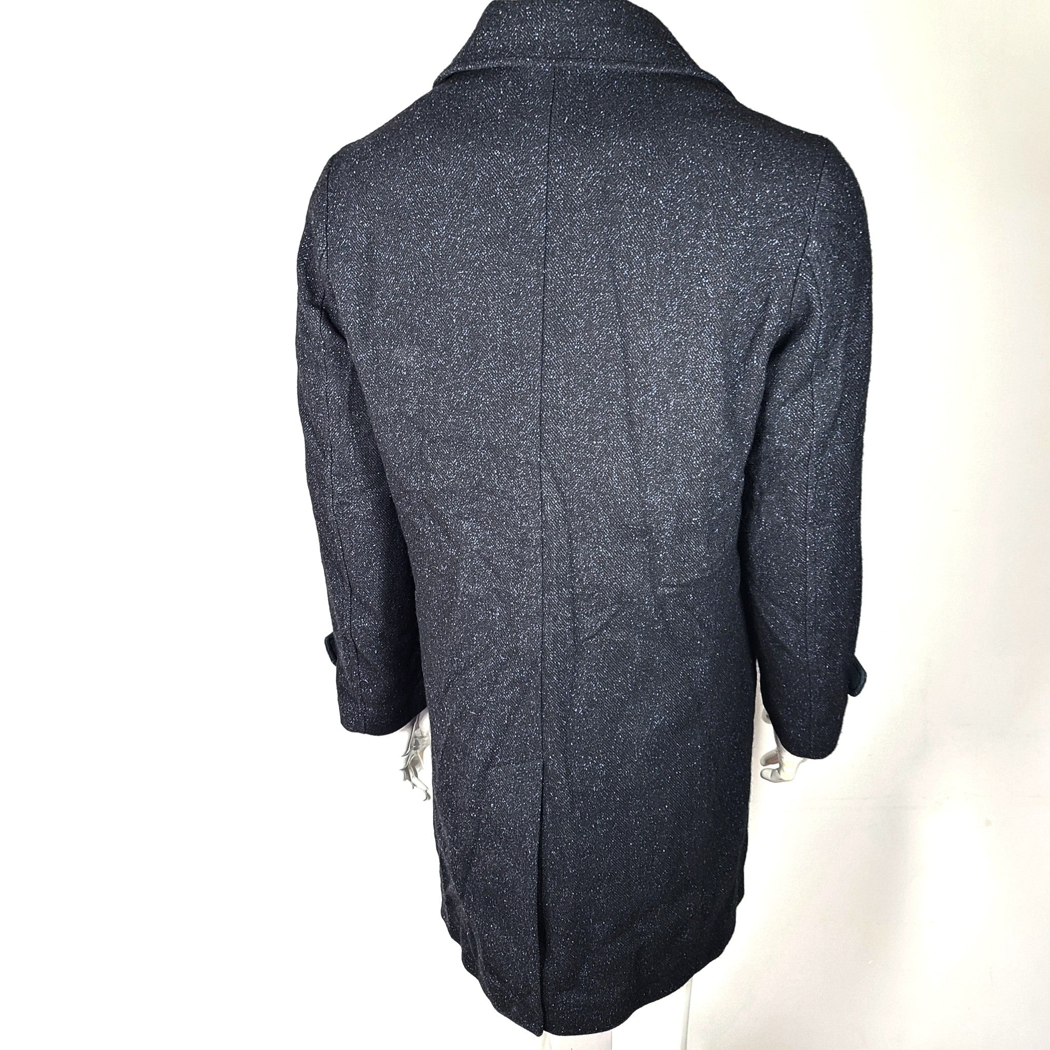 Eleventy Men's Wool Silk and Cashmere Short/Mid Coat Navy Dark Blue Sz M / 38