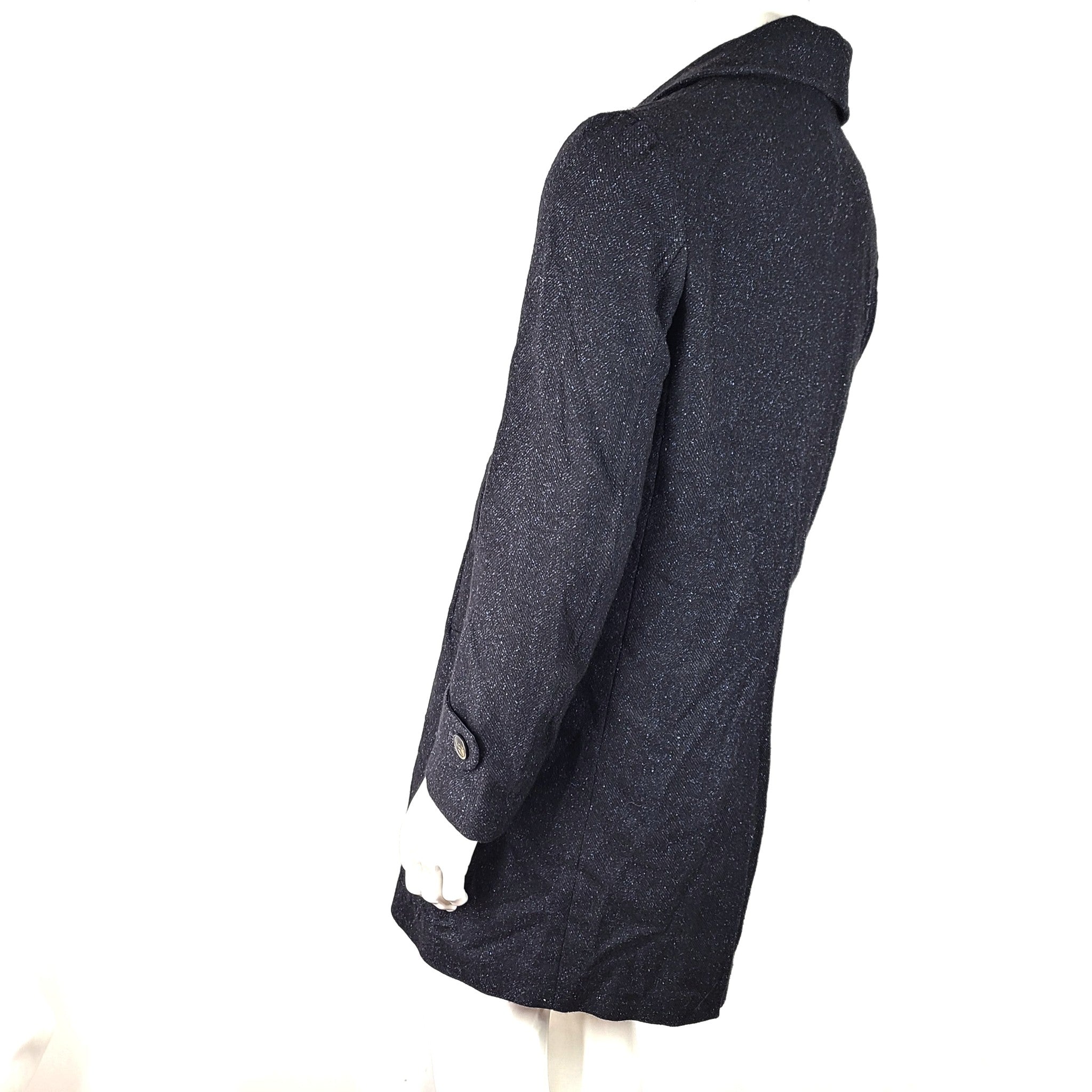 Eleventy Men's Wool Silk and Cashmere Short/Mid Coat Navy Dark Blue Sz M / 38