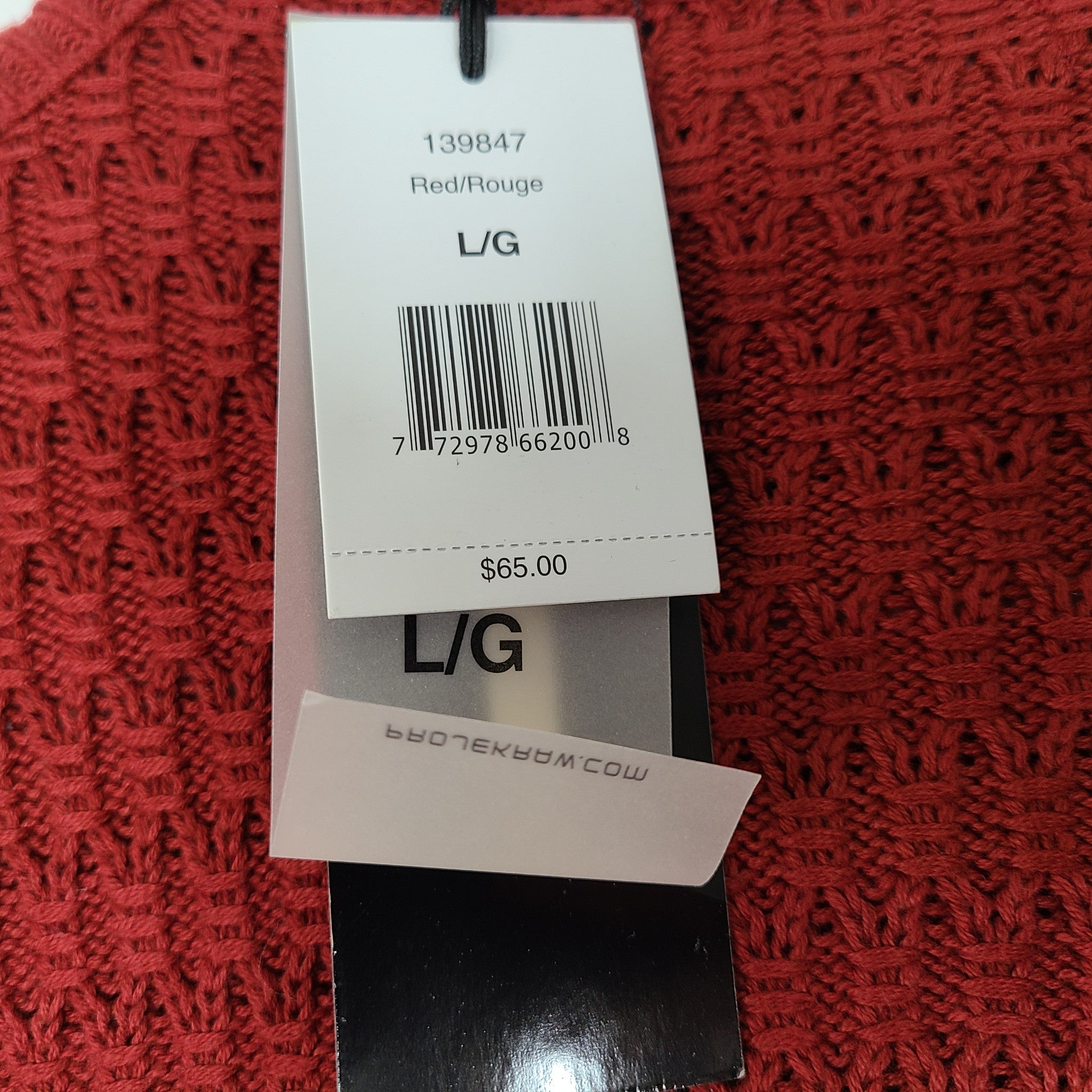Projek Raw Men's 'Vance' Mock Neck 1/4 Zip Sweater Cable Knit Red Sz L