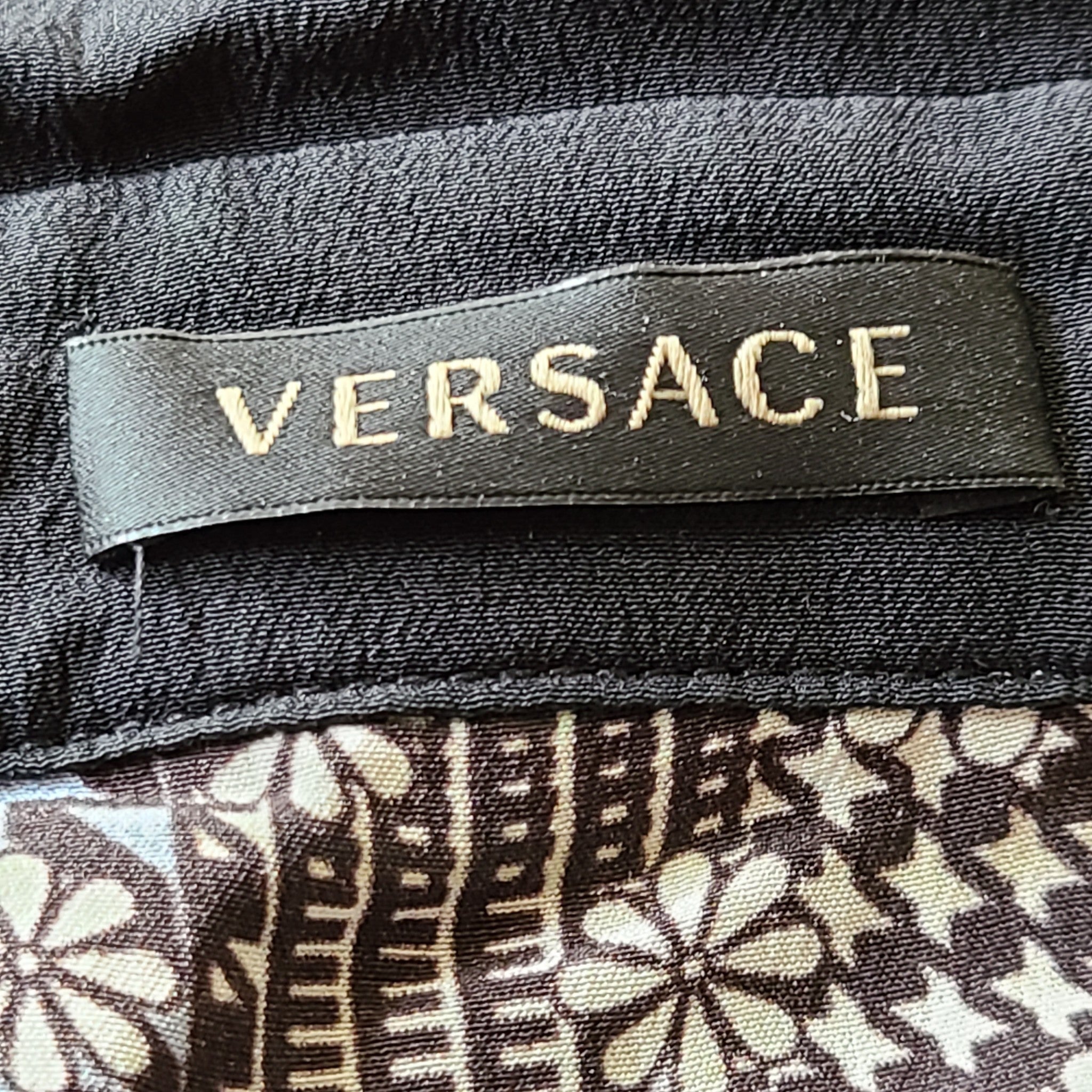 Versace Multicolor Blouse Abstract Printed Silk Long Sleeve Shirt Sz 10