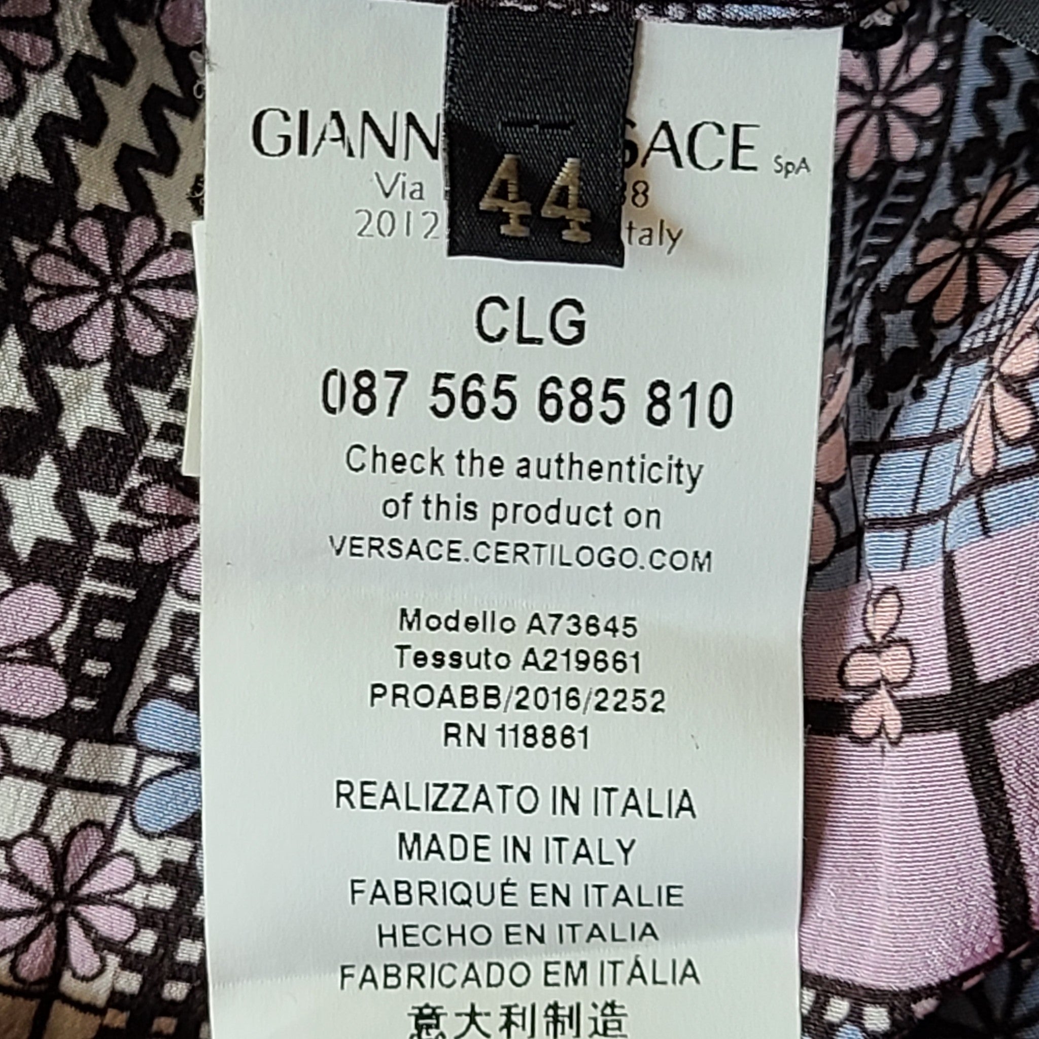 Versace Multicolor Blouse Abstract Printed Silk Long Sleeve Shirt Sz 10