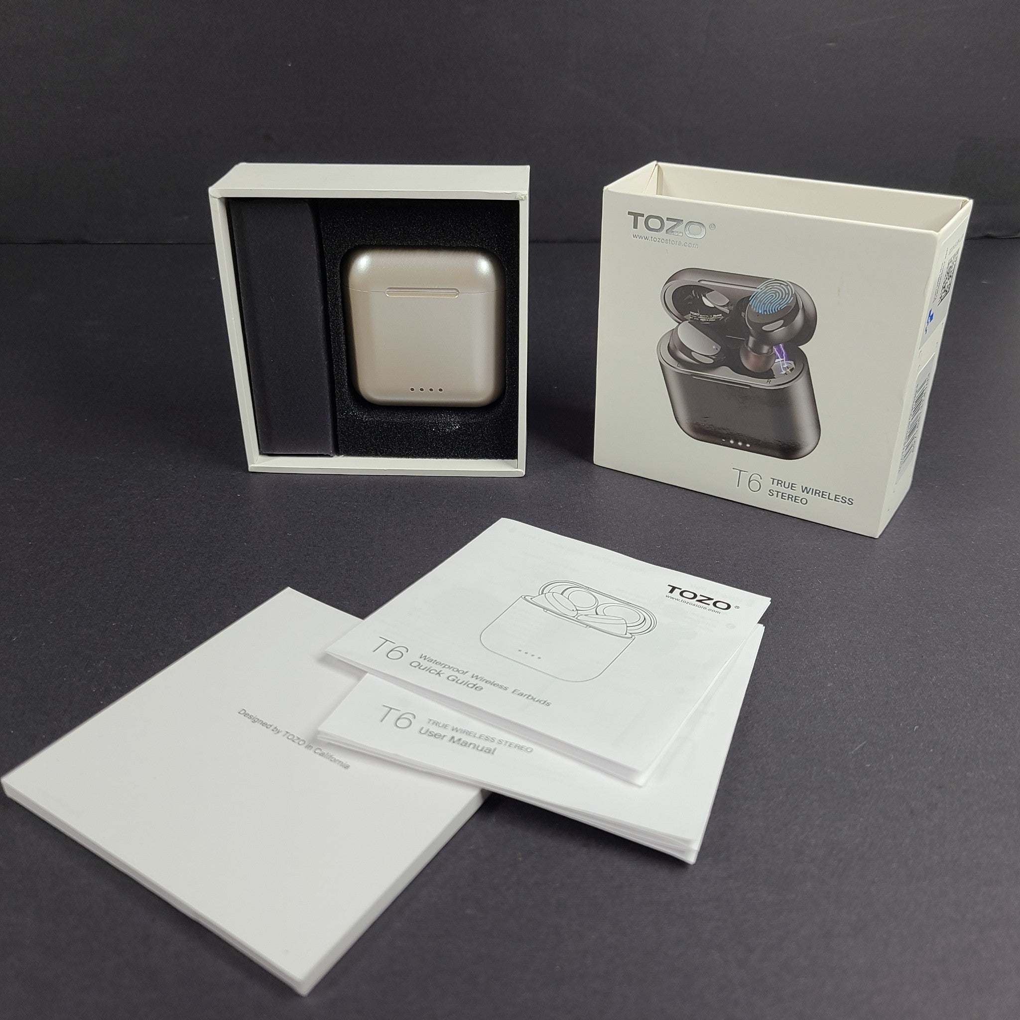 NEW! TOZO T6 True Wireless Stereo Bluetooth Headphones T1117 - Champagne Gold
