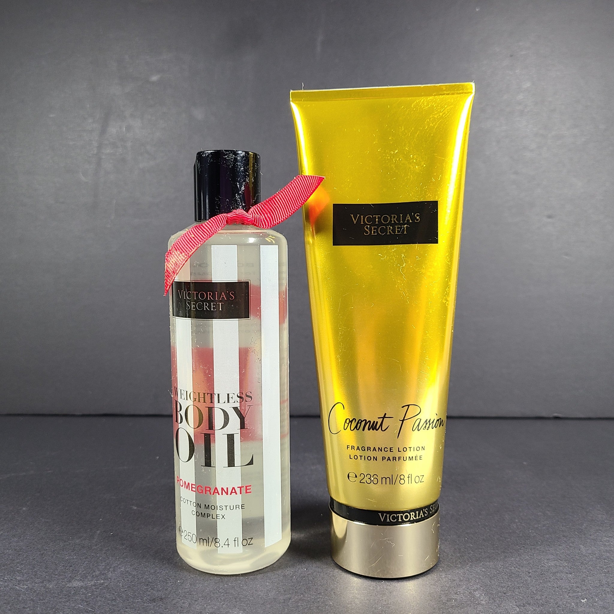2 Pc Set Victoria's Secret Coconut Passion Lotion + Pomegranate Body Oil